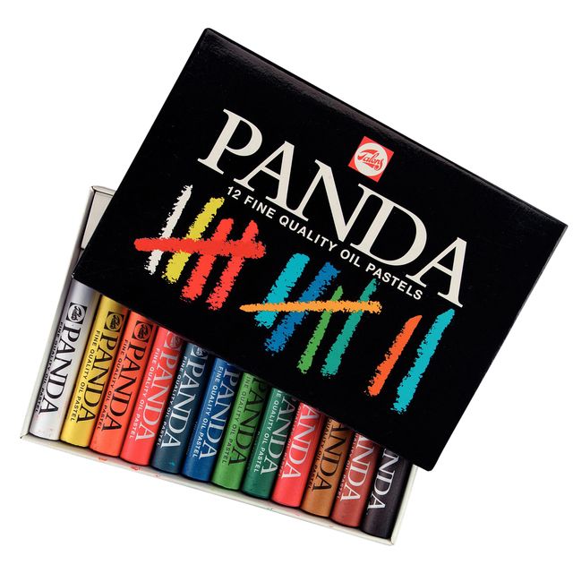 Talens Panda - Oliepastel panda set á 12 kleuren