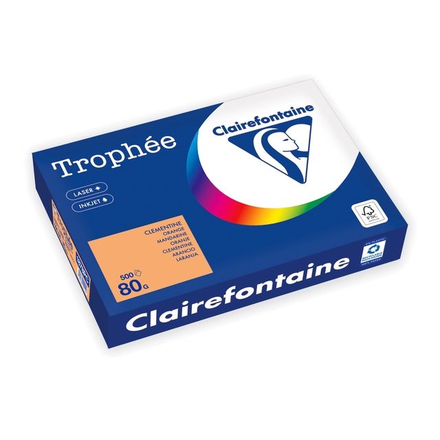 Clairefontaine - Papier à copier Trophée A4 80gr orange 500 feuilles
