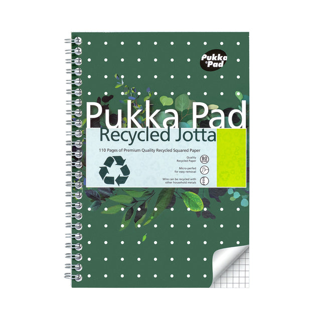 Pukka Pad - Bloc-notes Jotta A5 diamant 5x5mm 110 pages 80gr vert