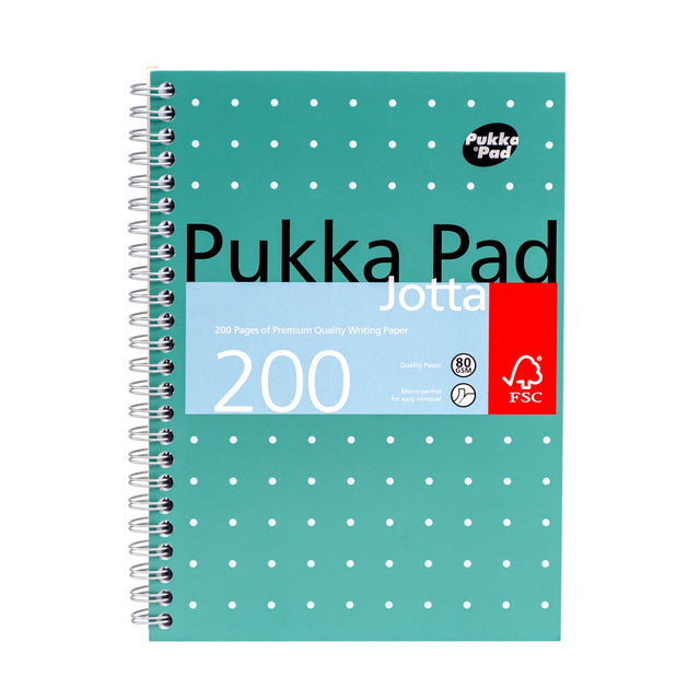 Pukka Pad - Bloc-notes Jotta A5 ligne 200 pages 80gr vert
