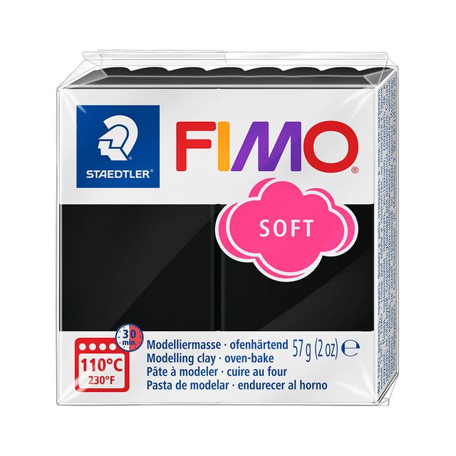 Fimo Staedtler - Boetseerklei Fimo soft 57 gram zwart