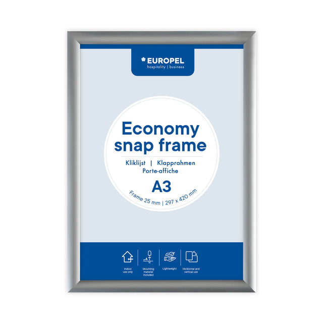 Europel - Klapprahmenhülle Economy A3 silber
