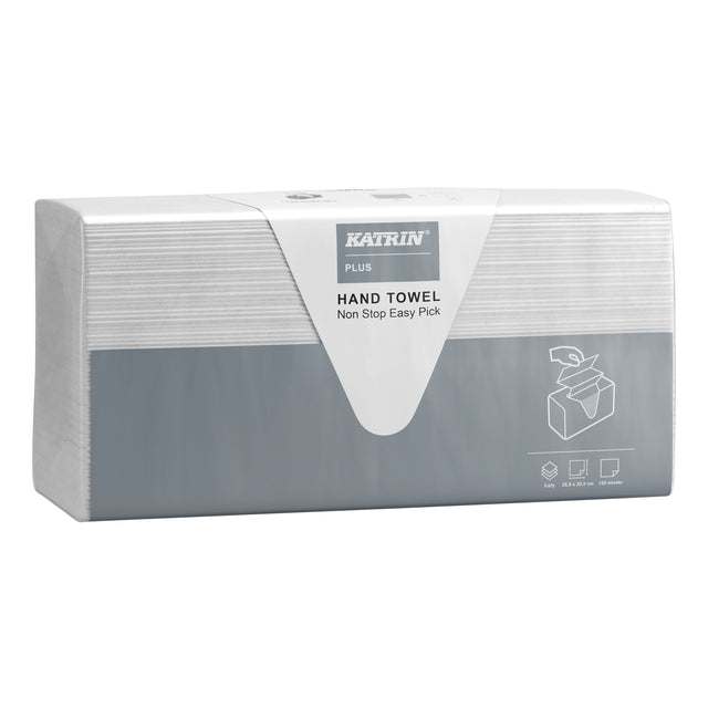 Katrin - Towel Plus pli en Z facile à sélectionner 3 couches 203x255mm 21x120 feuilles blanc 87211