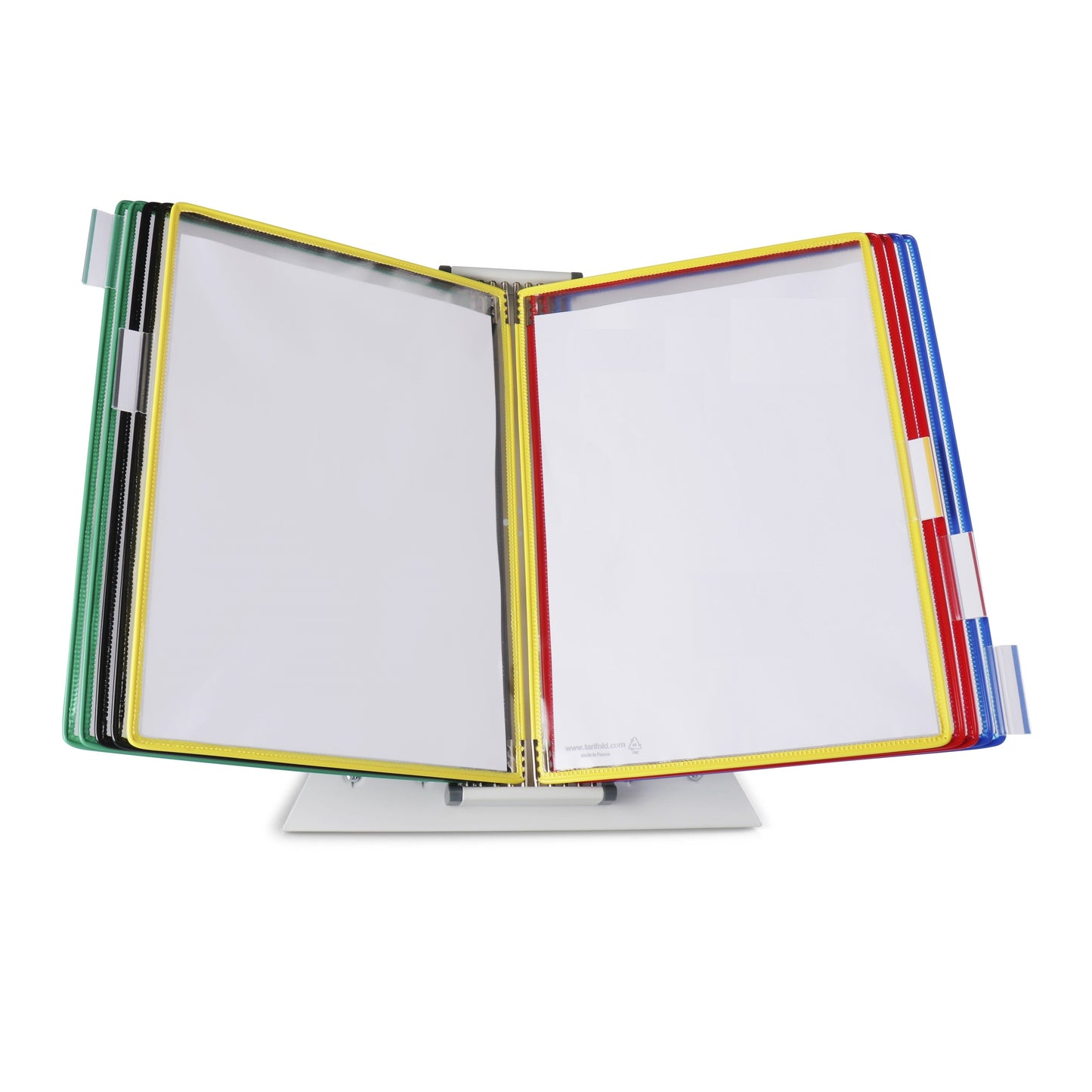 Tarifold - Bureau à système de panneaux de visualisation en métal A4 avec 10 pochettes assorties