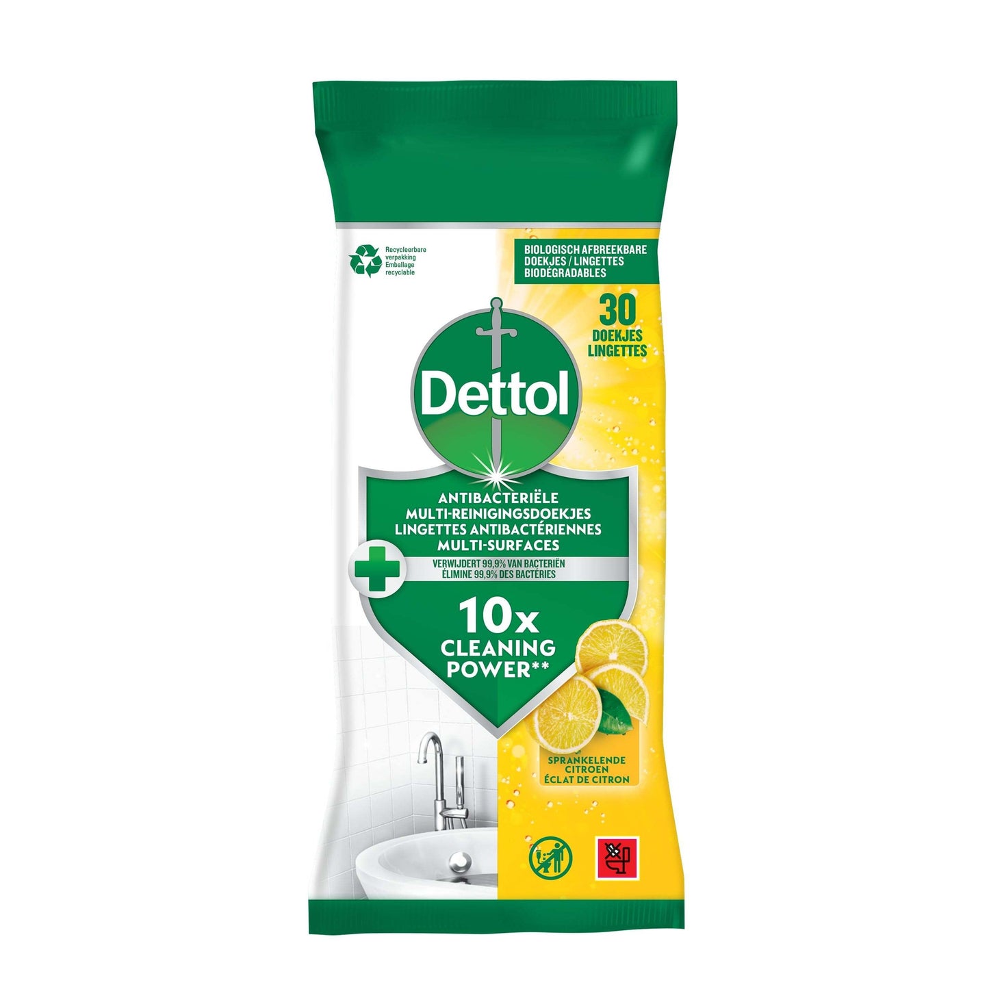 DETTOL - Reinigingsdoekjes antibacterieël Citrus 30 stuks