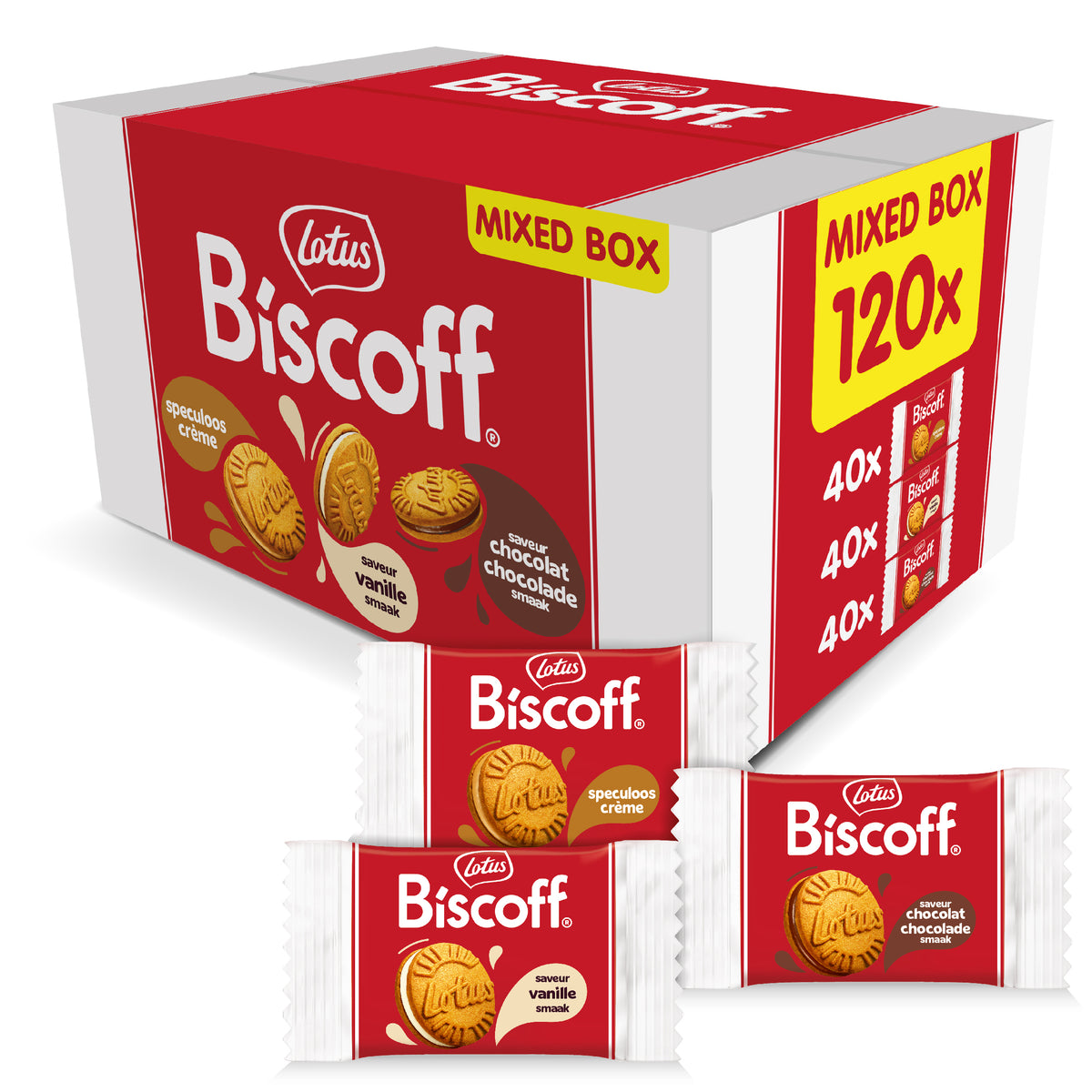 Lotus - Koekjes biscoff sandwich mix doos 120 stuks