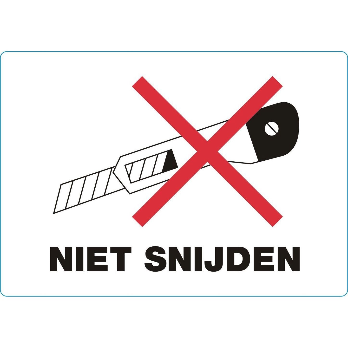 IEZZY - Waarschuwingsetiket niet snijden 105x74mm 500 stuks