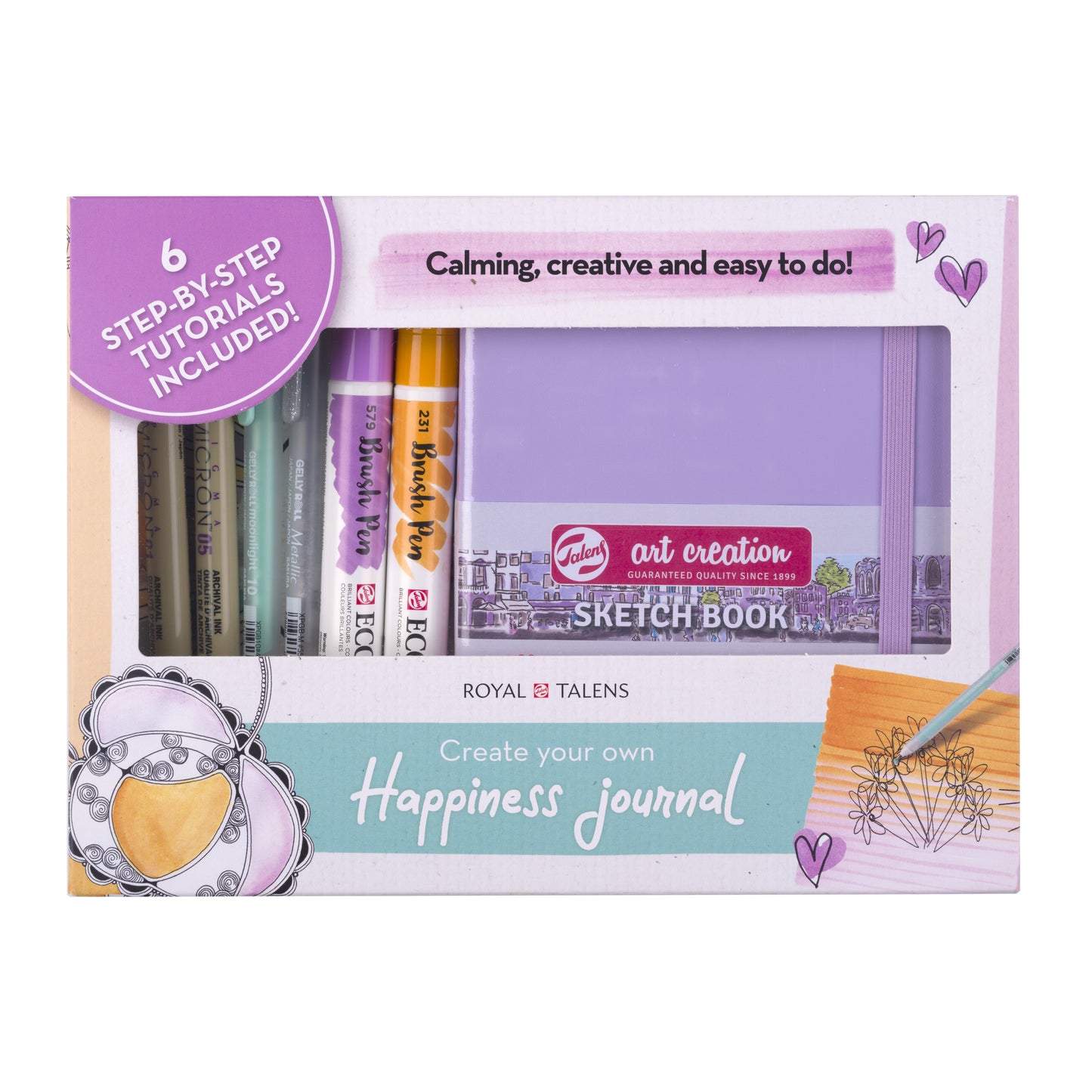 Talens - Happiness Journal Set Royal 8-delig