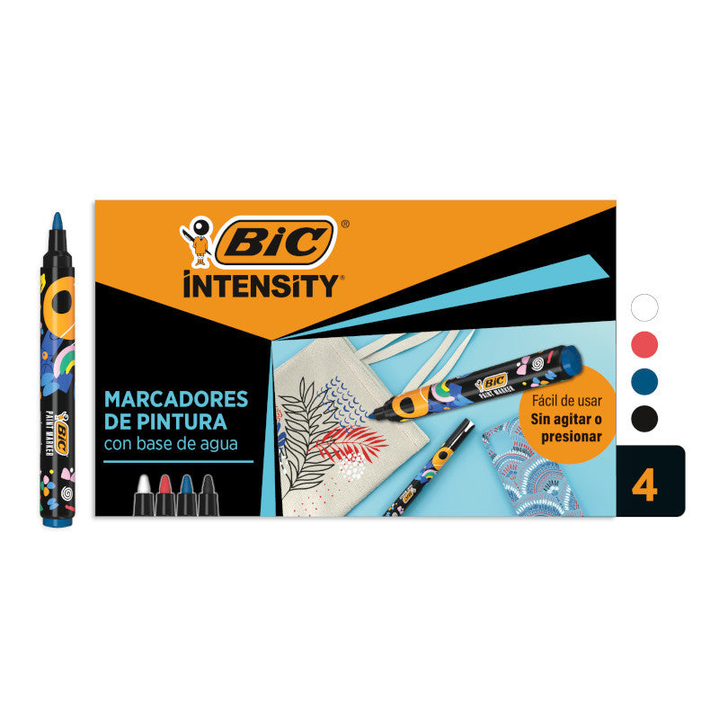 Bic - Marqueur de peinture intensité assorti 4 pièces