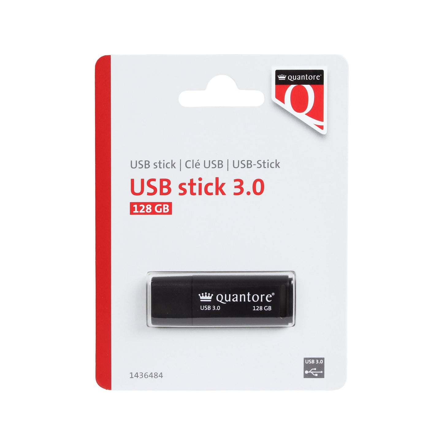 Quantore - USB-stick 128GB 3.0 zwart