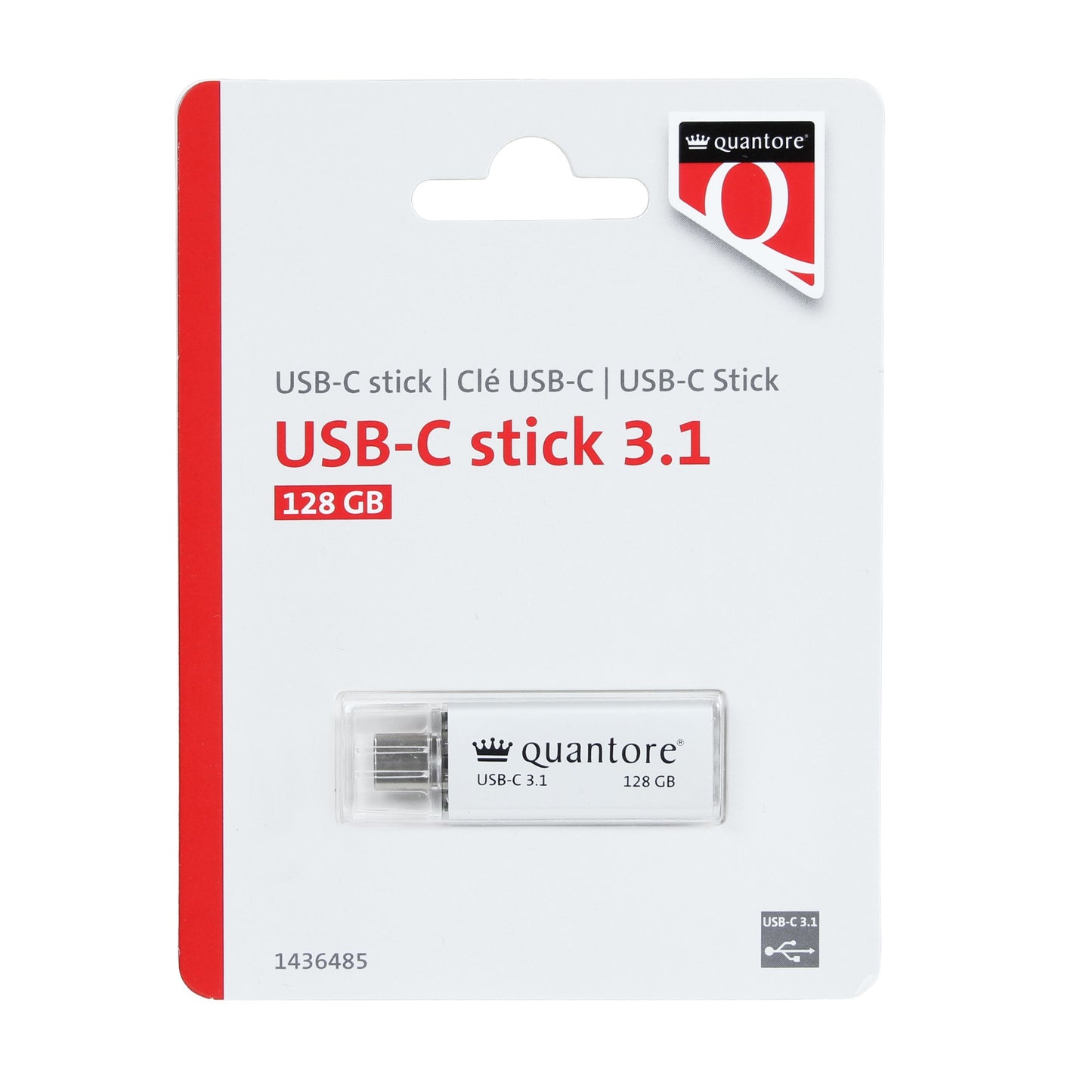 Quantore - USB-Stick USB-C 128GB 3.1 Silber | 400 Stück