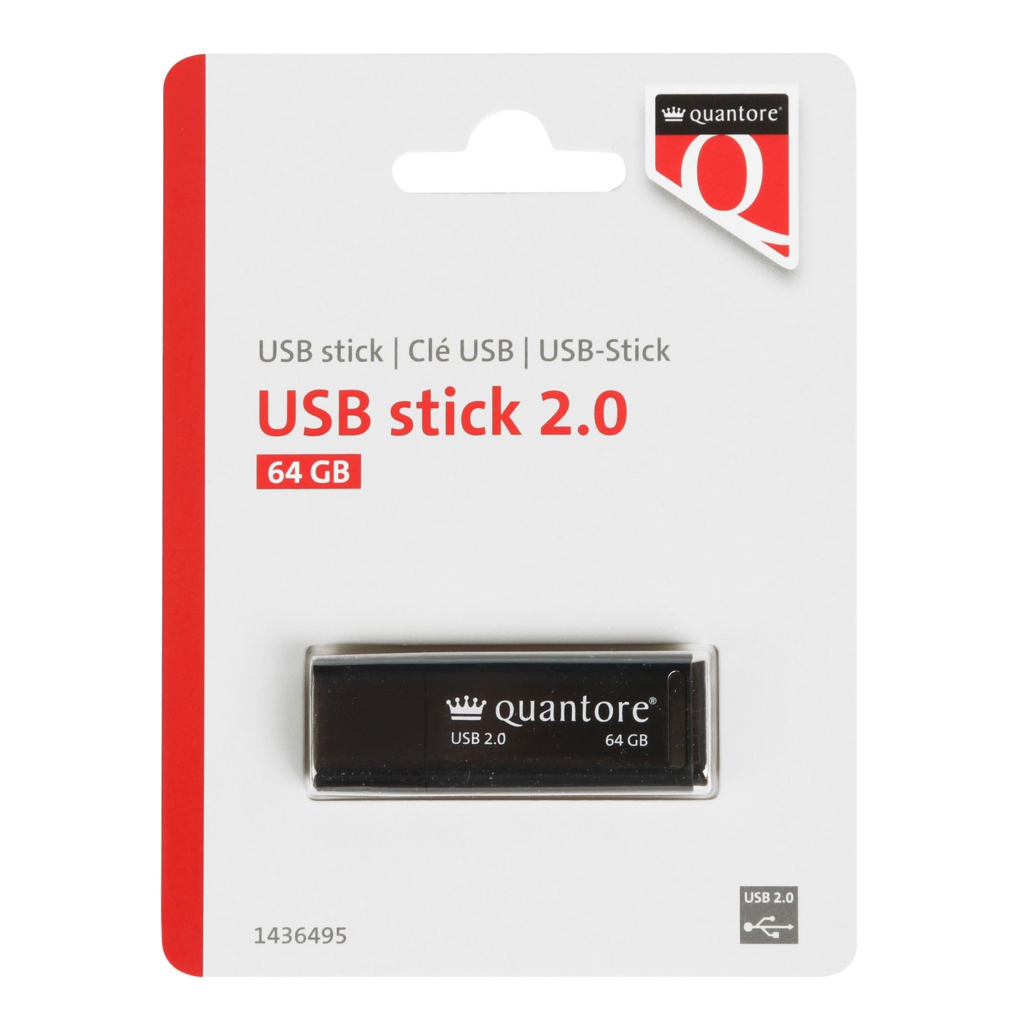 Quantore - USB-stick 64GB 2.0 zwart