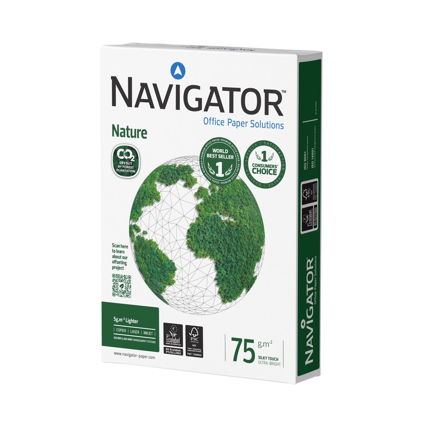 Navigator - Papier à copier nature a4 75gr blanc 500 feuilles | 5 pièces