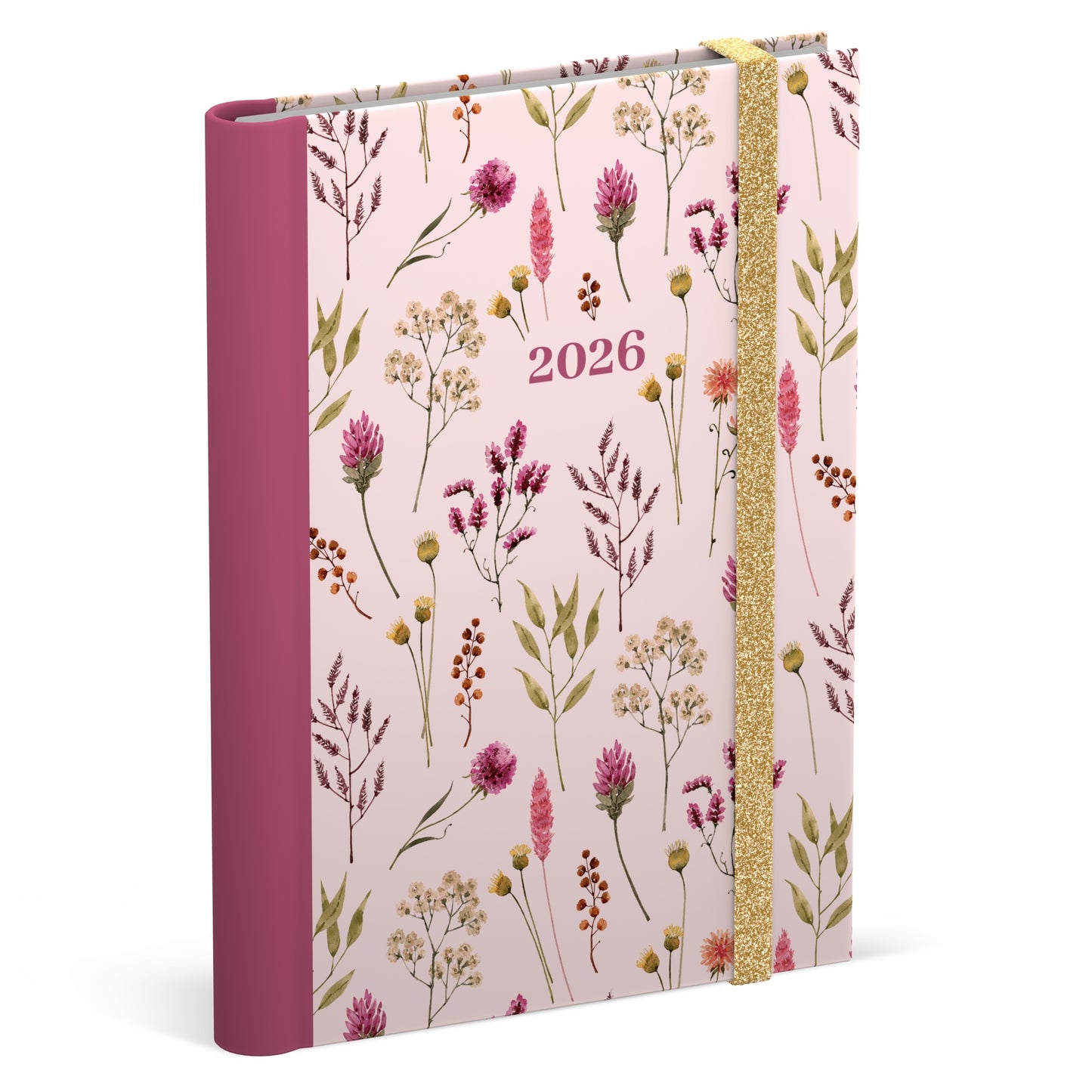 Lannoo - Agenda 2026 120x160 Flowers bouquet 7dagen/2pagina's roze