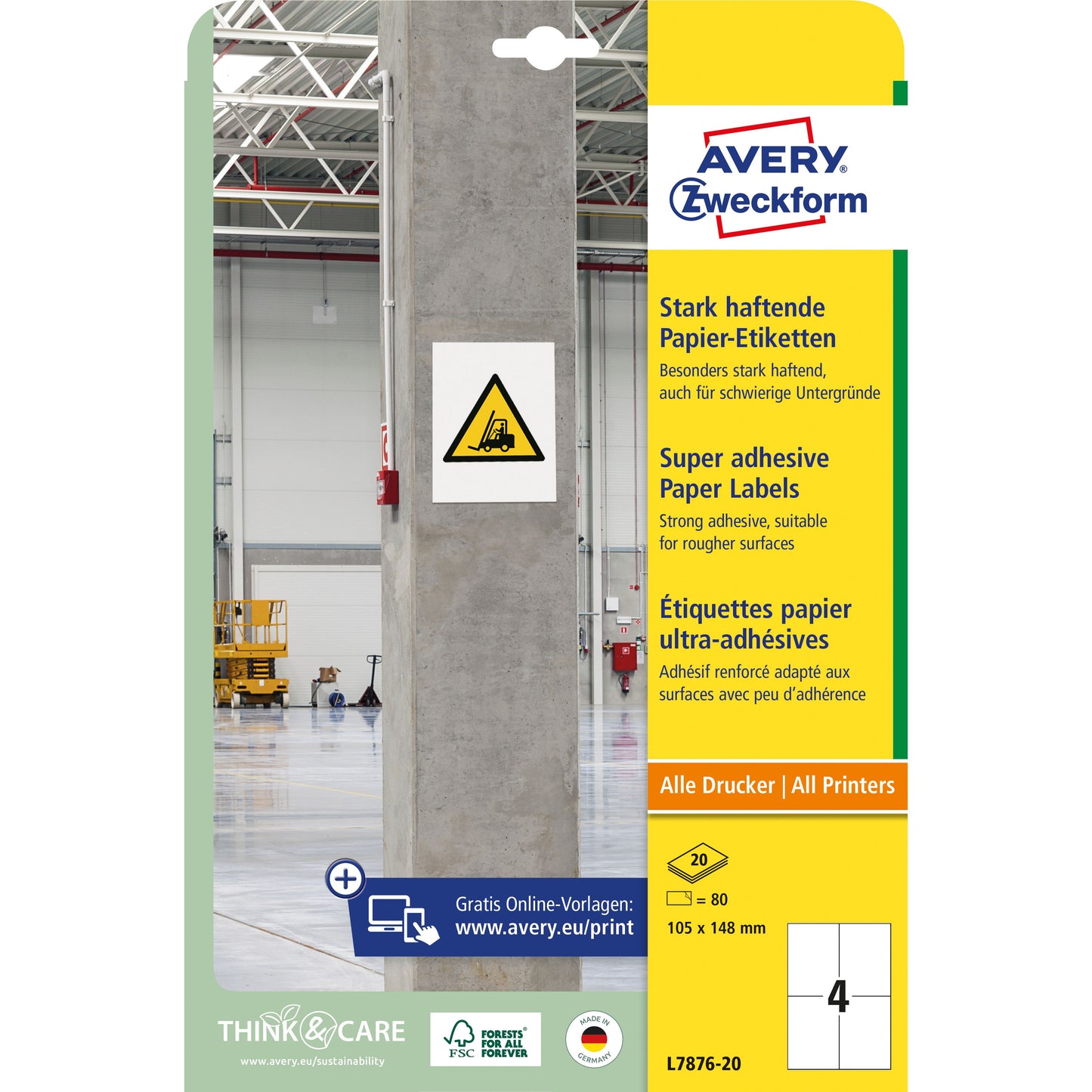 Avery Zweckform - Étiquette l7876-20 105x148mm 80pcs