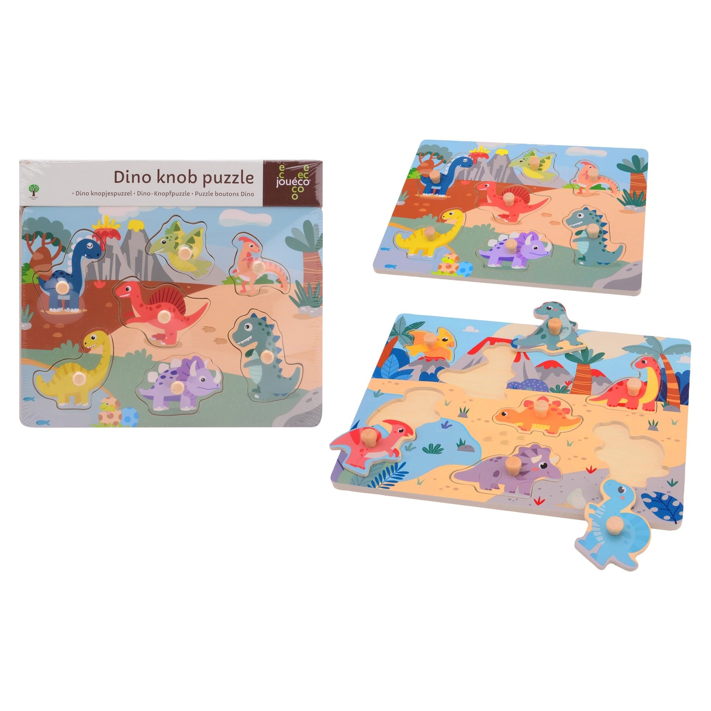 Büro - Joueco Dino Knopfpuzzle 2 sort