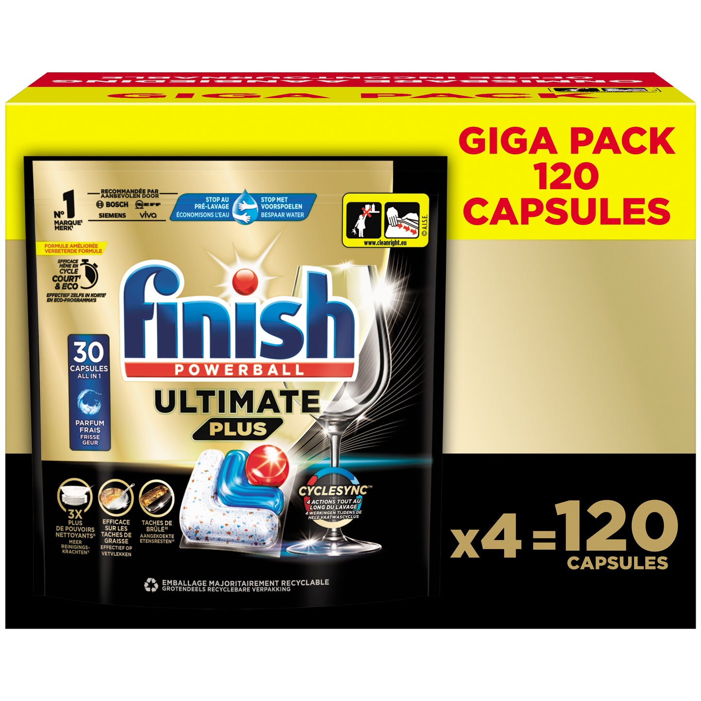 Finish - Vaatwastabletten e plus 120 stuks