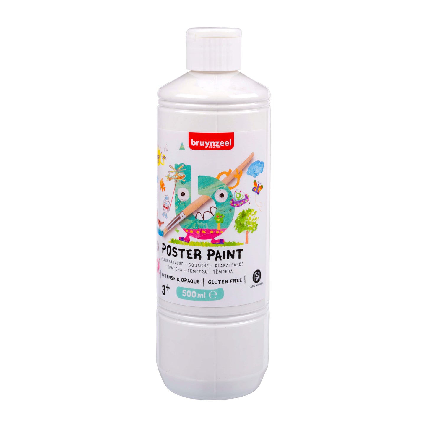 Bruynzeel - Plakatfarbenflasche 500 ml weiß