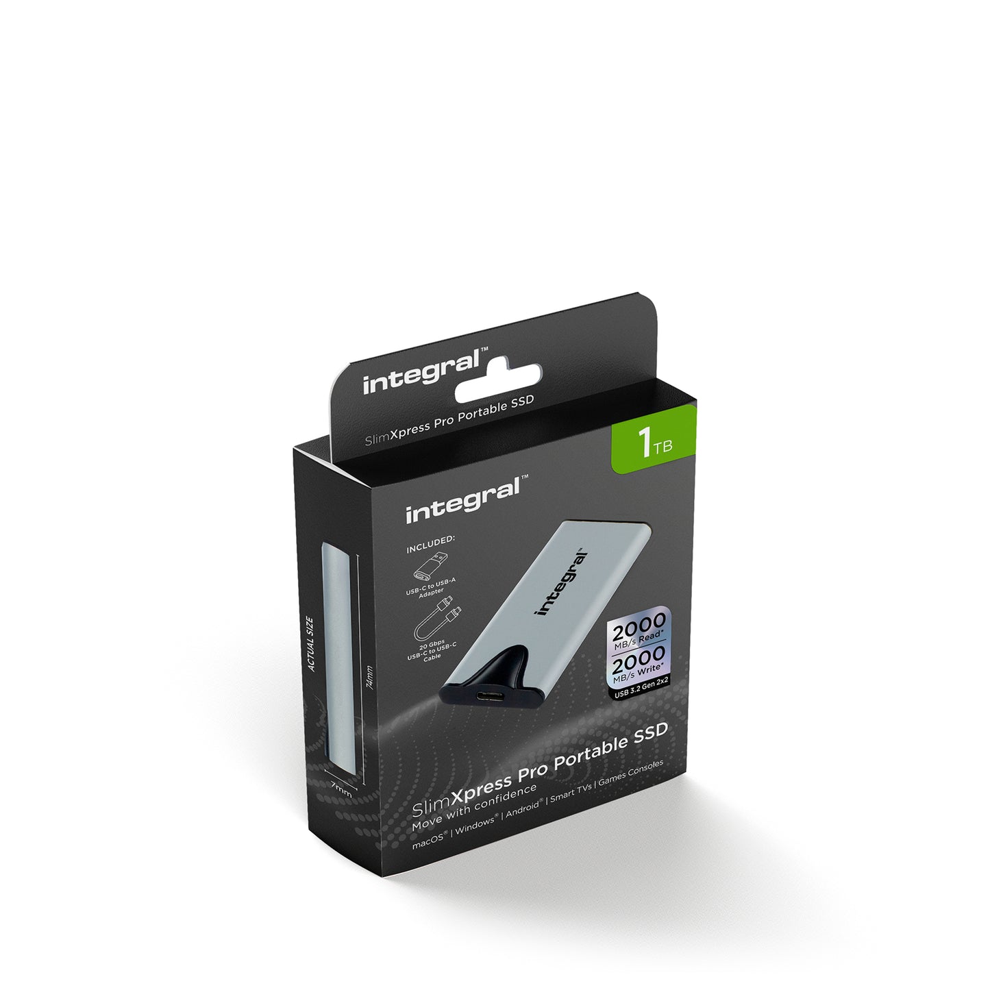 Integral - SSD SlimXpress Portable USB-C 1 TB