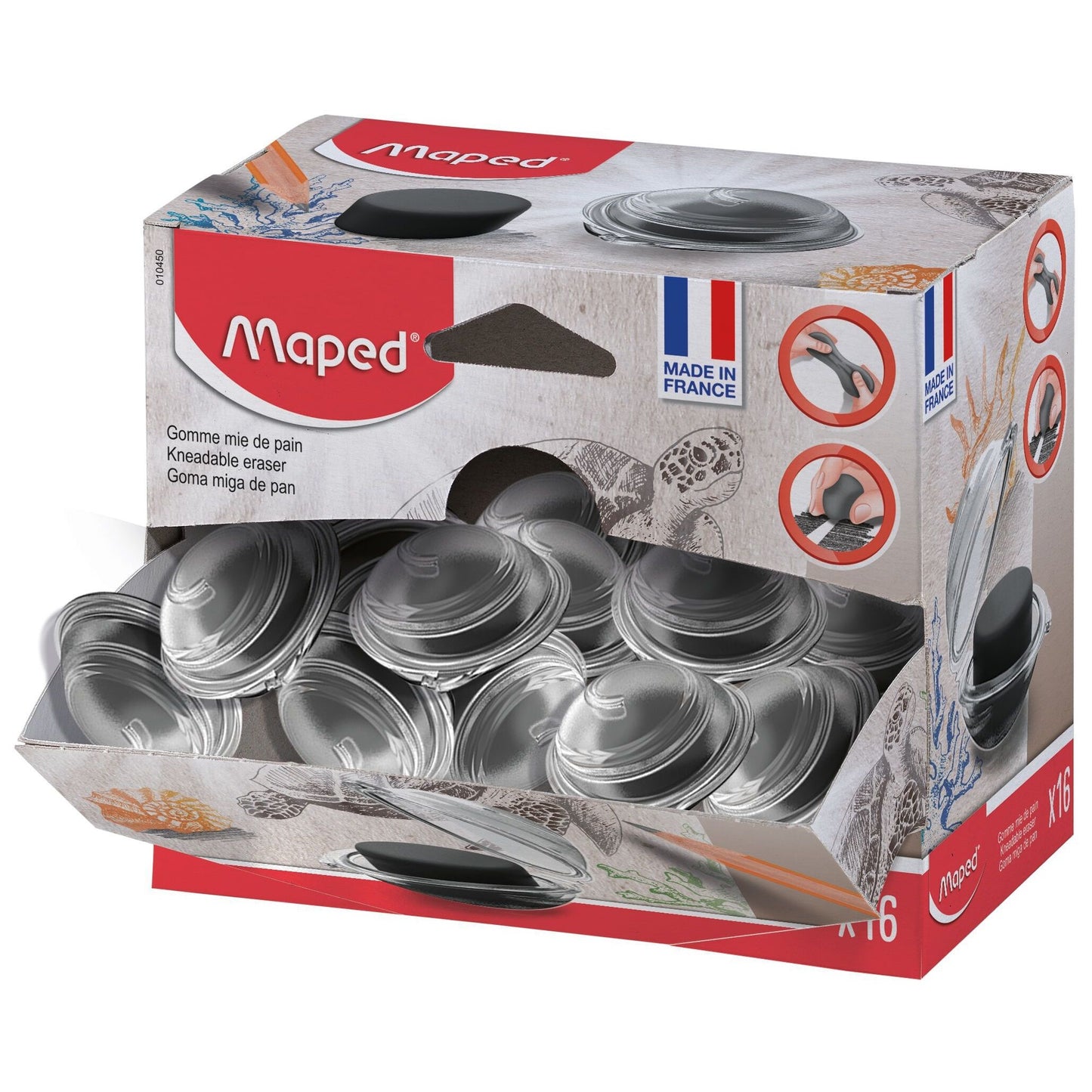 Maped - Kneedgum display 16 stuks zwart
