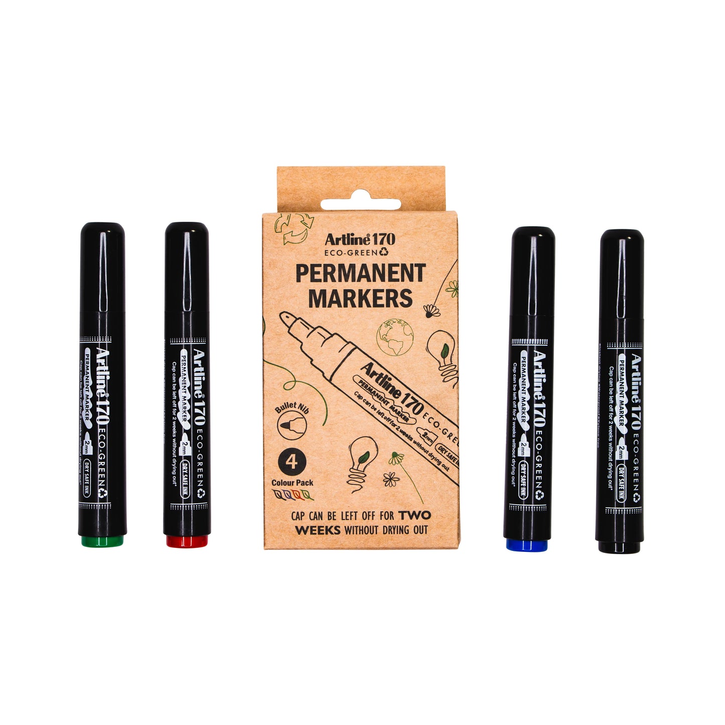 Artline - Permanent marker 170 eco rond m ass 4st