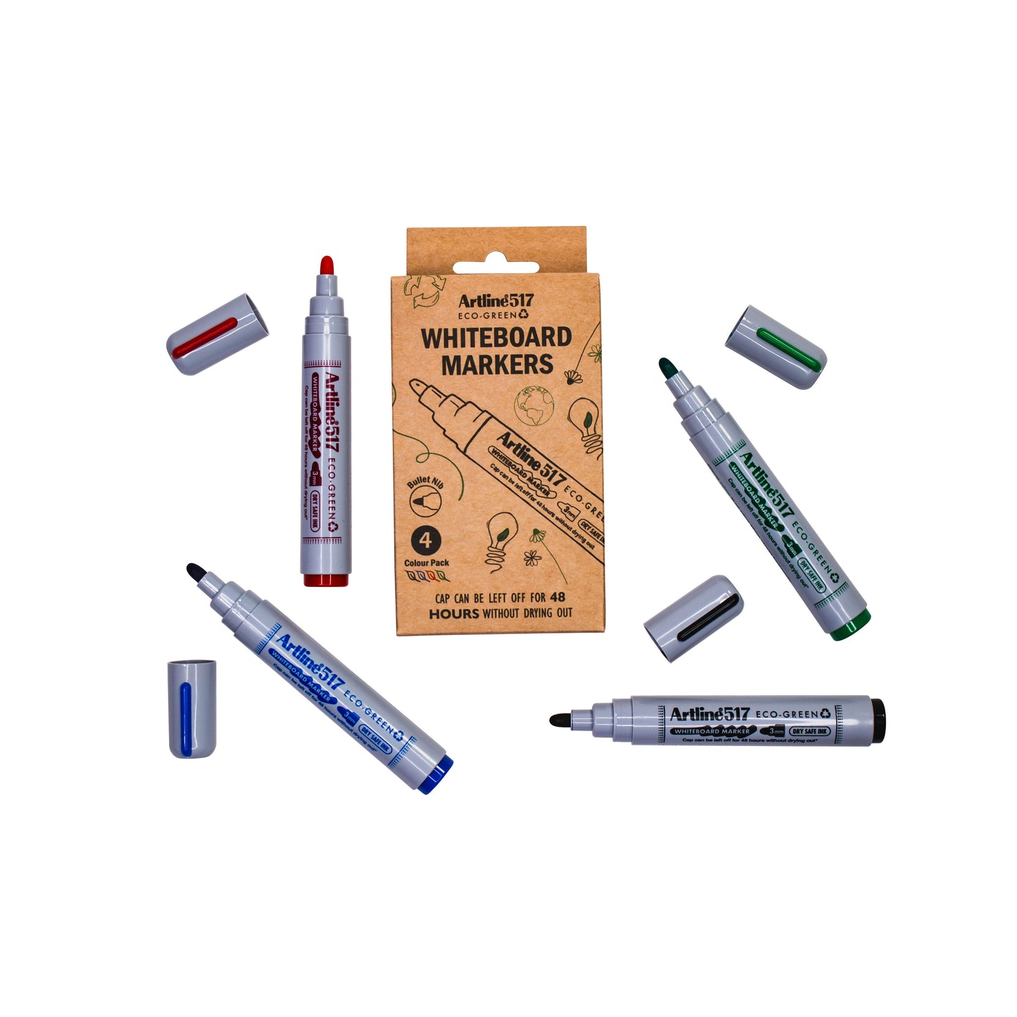 Artline - Whiteboardmarker 517 eco rund m ass 4 Stk