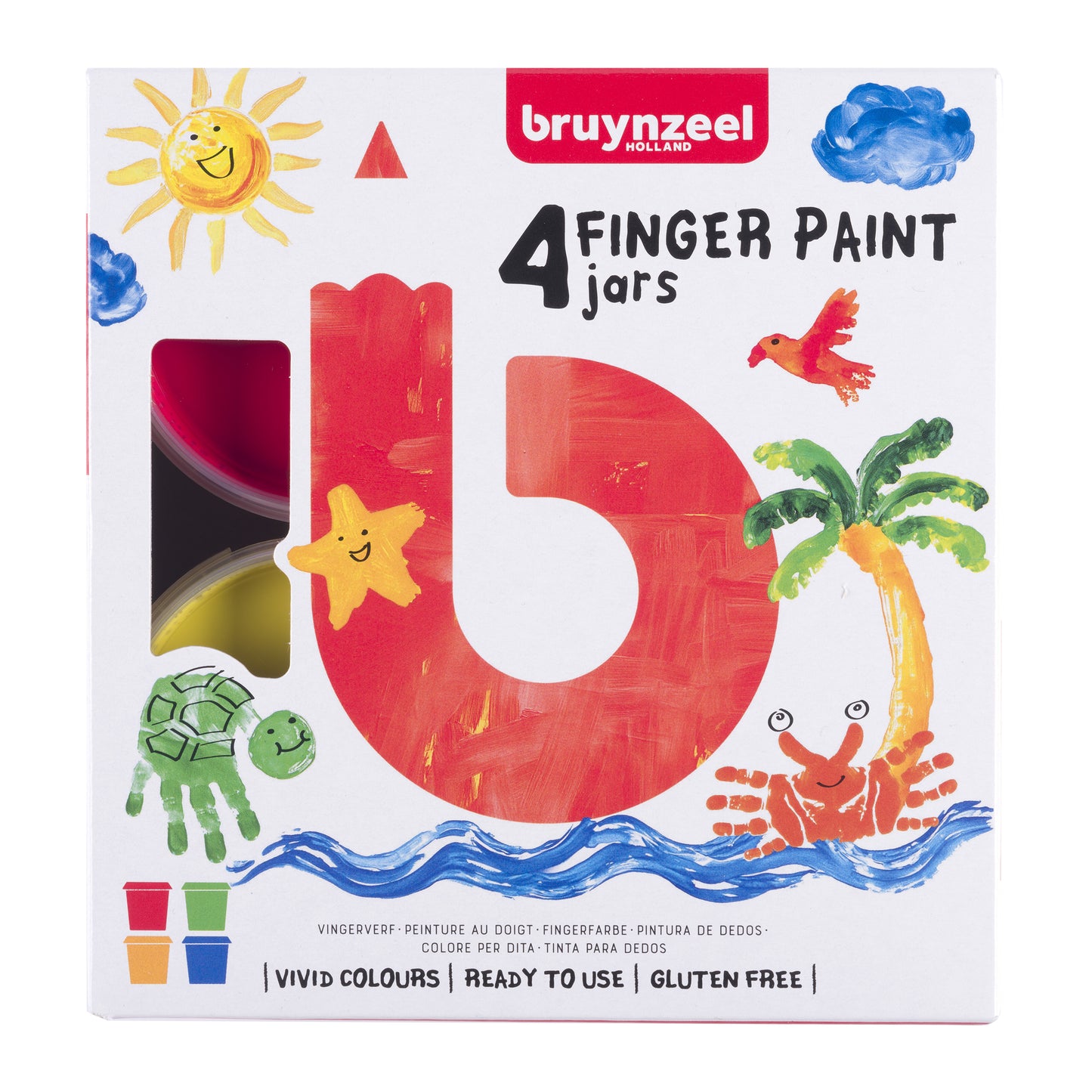 Bruynzeel - Vingerverf kids assorti 4 potjes