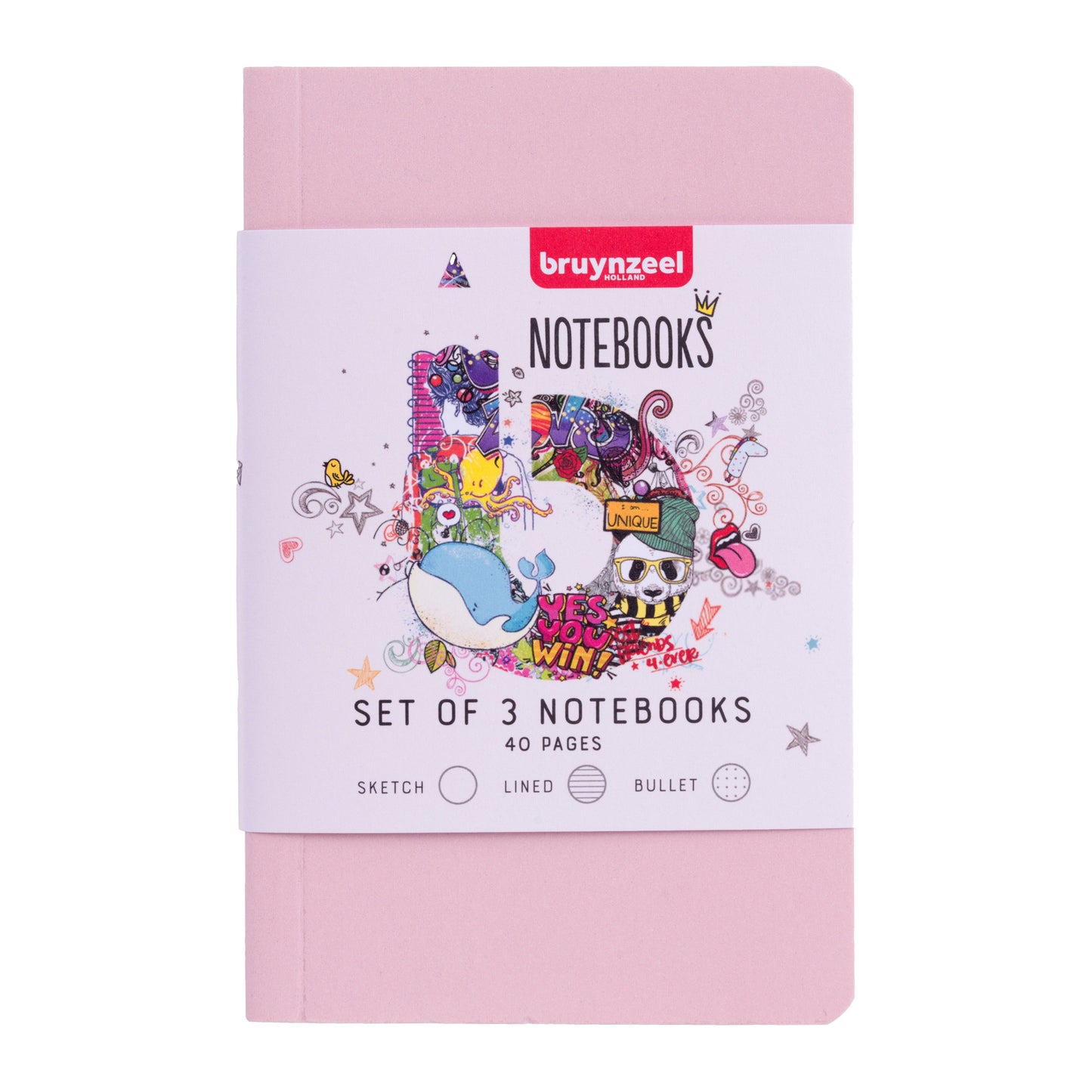 Bruynzeel - Notitieboek teens a6 set 3st glitter