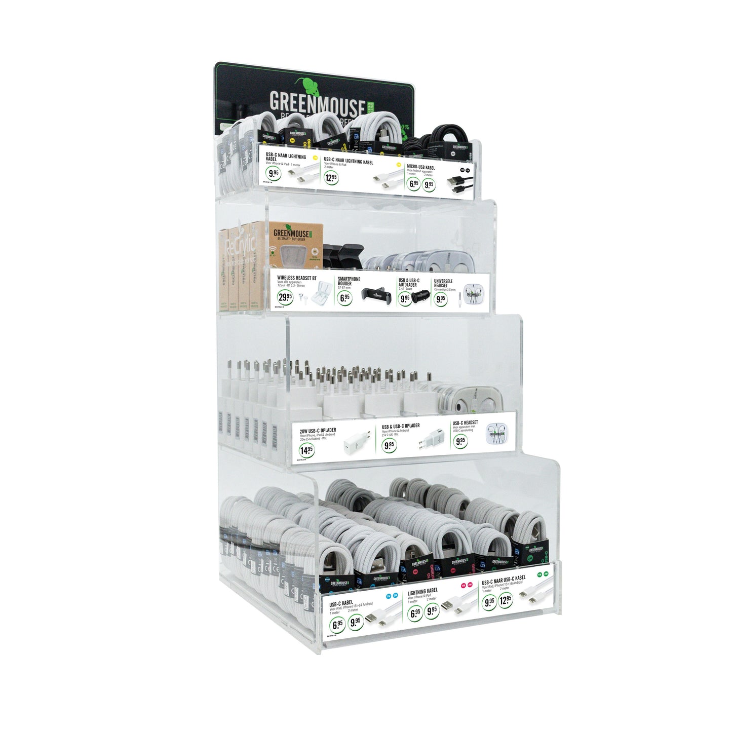 Green Mouse - Kassadisplay telefoonaccessoires