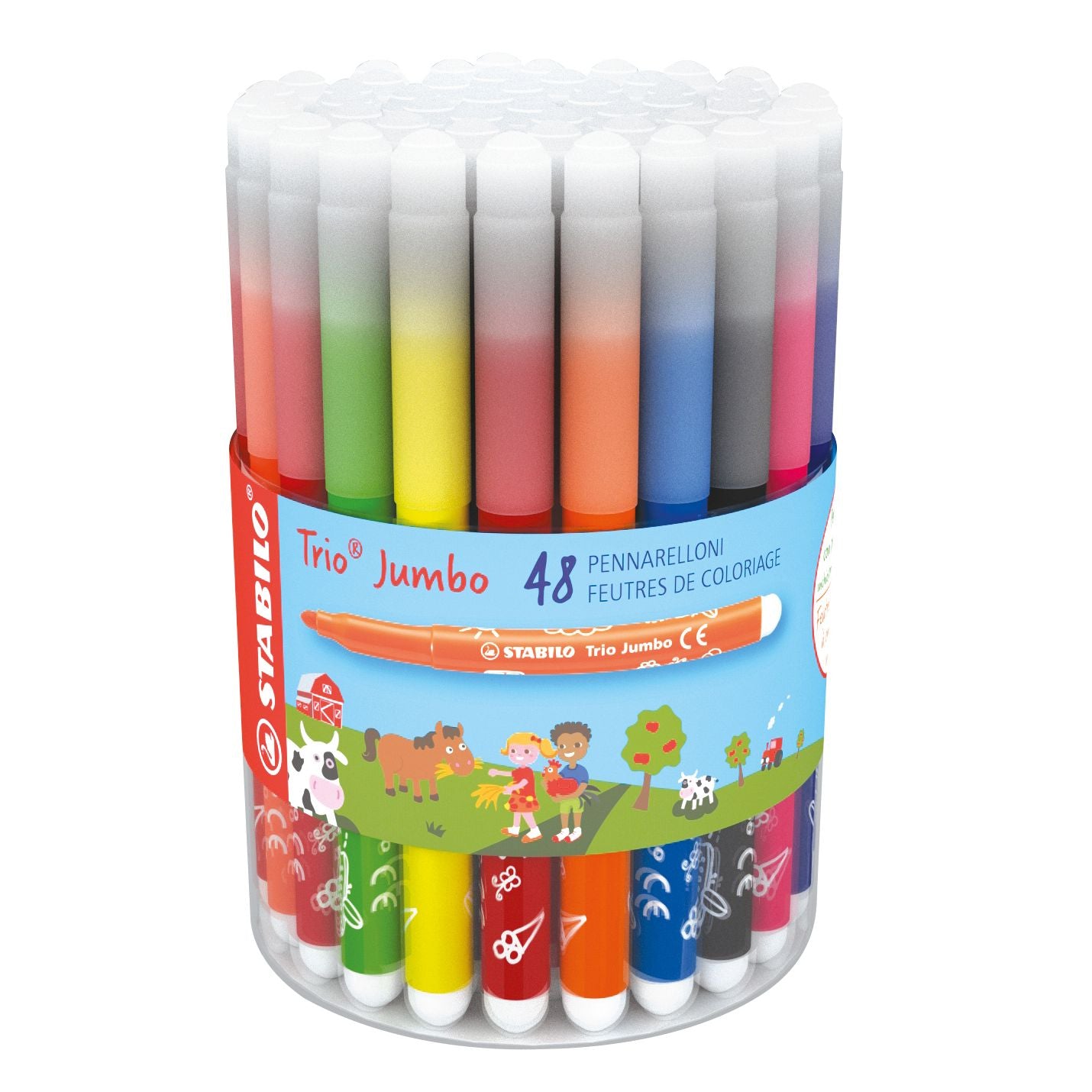 Stabilo - Viltstift trio jumbo 380 48st assorti
