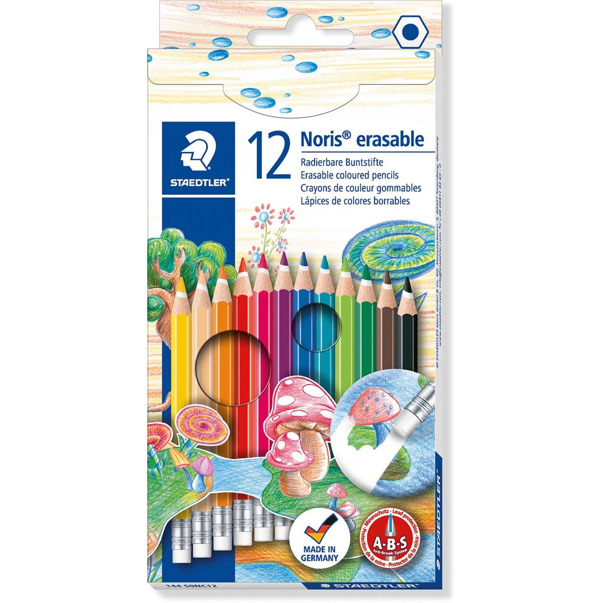 Staedtler - crayon de couleur Noris Club effaçable, 12 crayons