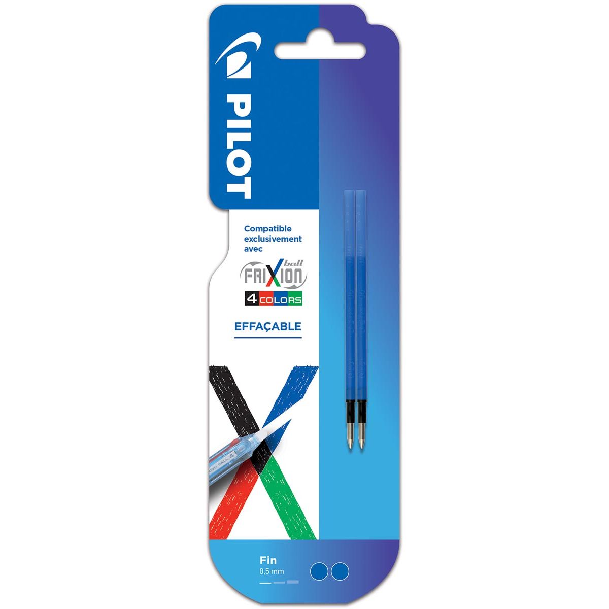 Pilot - vullingen voor Frixion Ball 4-kleurenroller, fijn, blauw, pak van 2 stuks