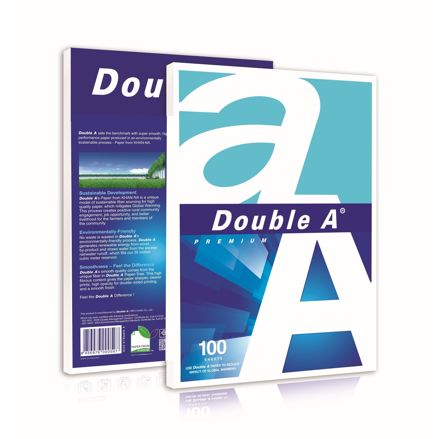 Double A - Kopieerpapier premium a4 80gr wit 100 vel | 24 stuks