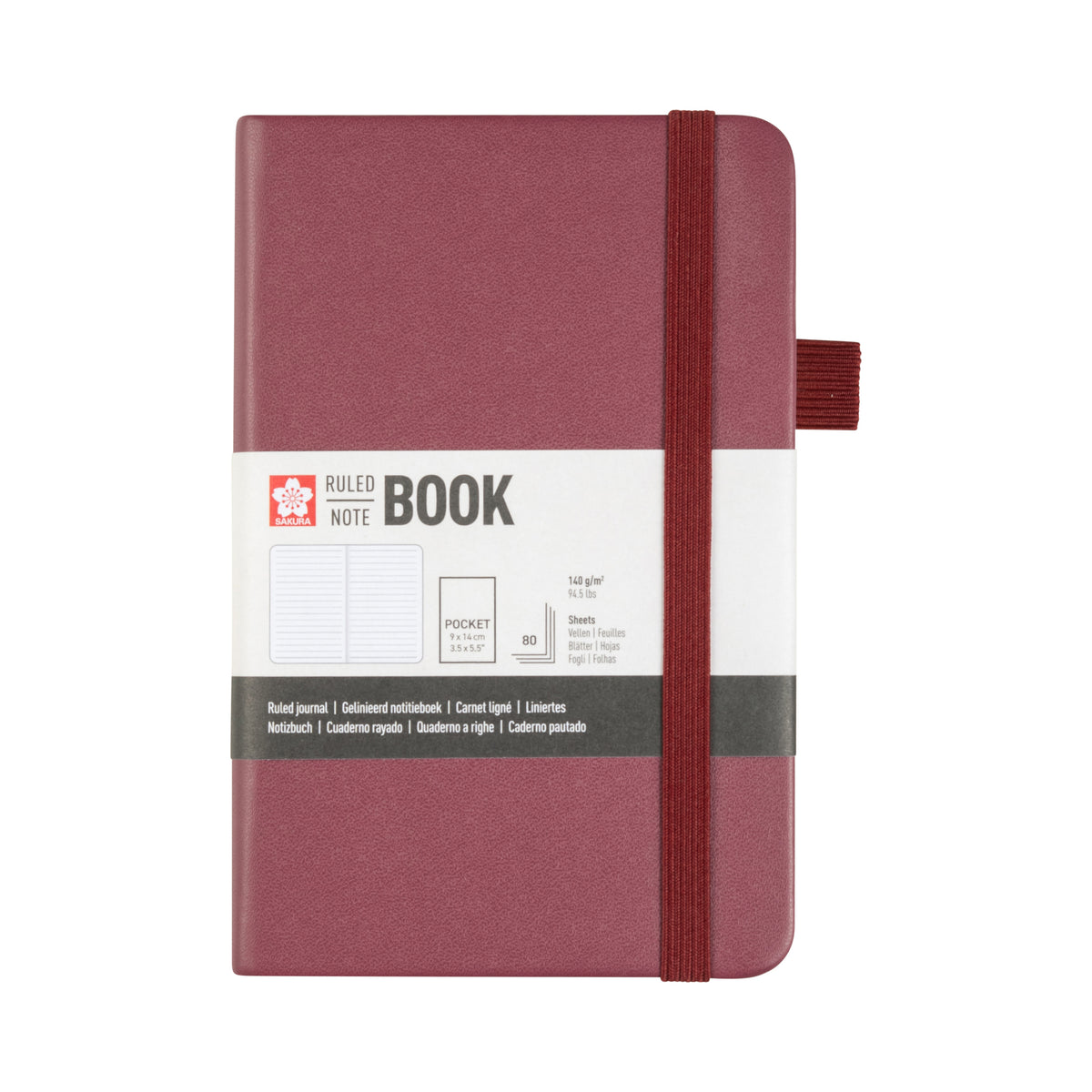 Sakura - Notitieboek pocket lijn moerbei | 3 stuks