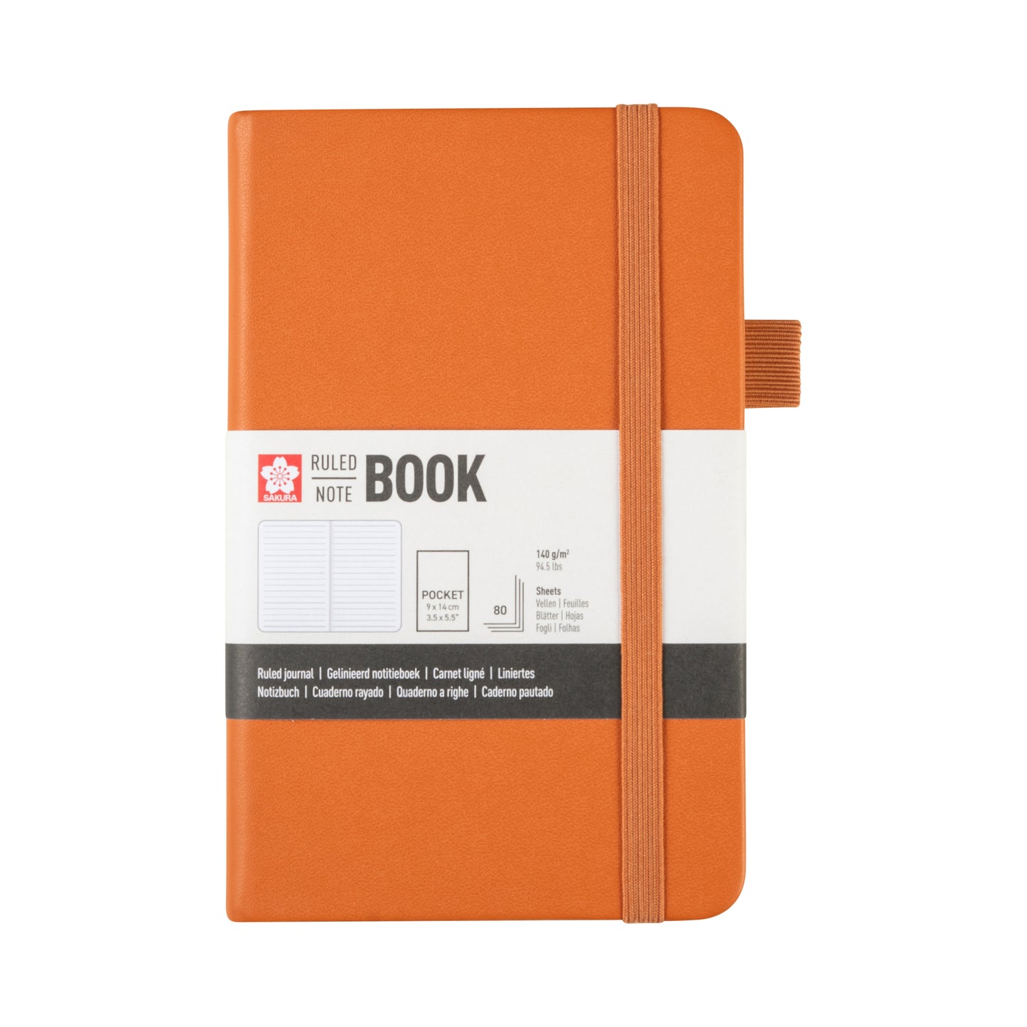 Sakura - Notitieboek pocket lijn amber | 3 stuks