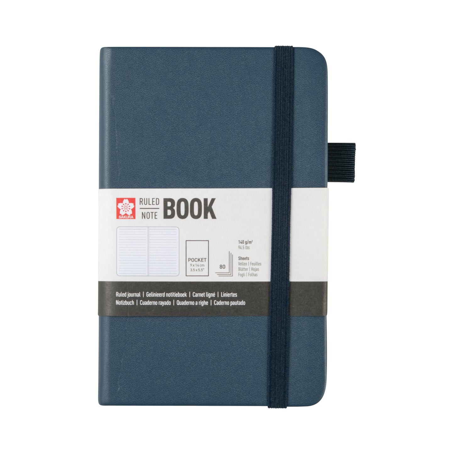 Sakura - Notitieboek pocket lijn donker indigo