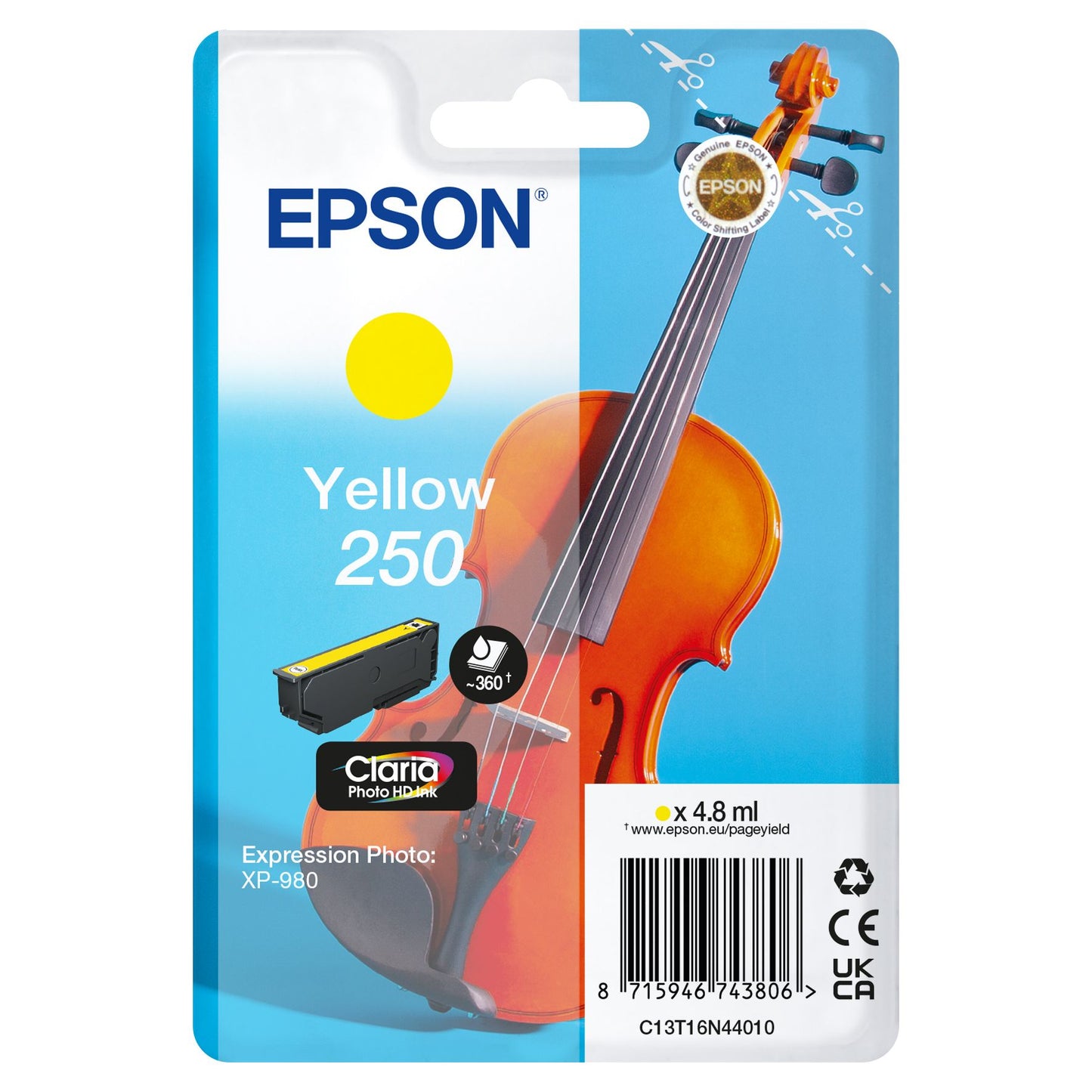 Epson - Inktcartridge 250 t16n44 geel