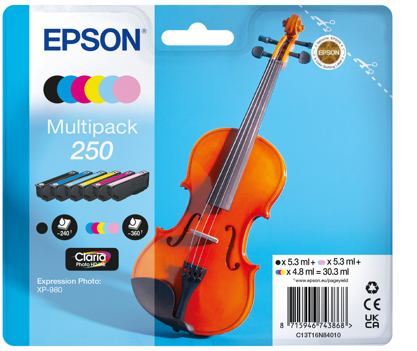 Epson - Inktcartridge 250 t16n84 zwart + 5 kleuren