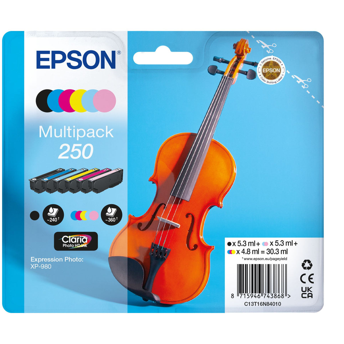 Epson - Inktcartridge 250 t16n84 zwart + 5 kleuren