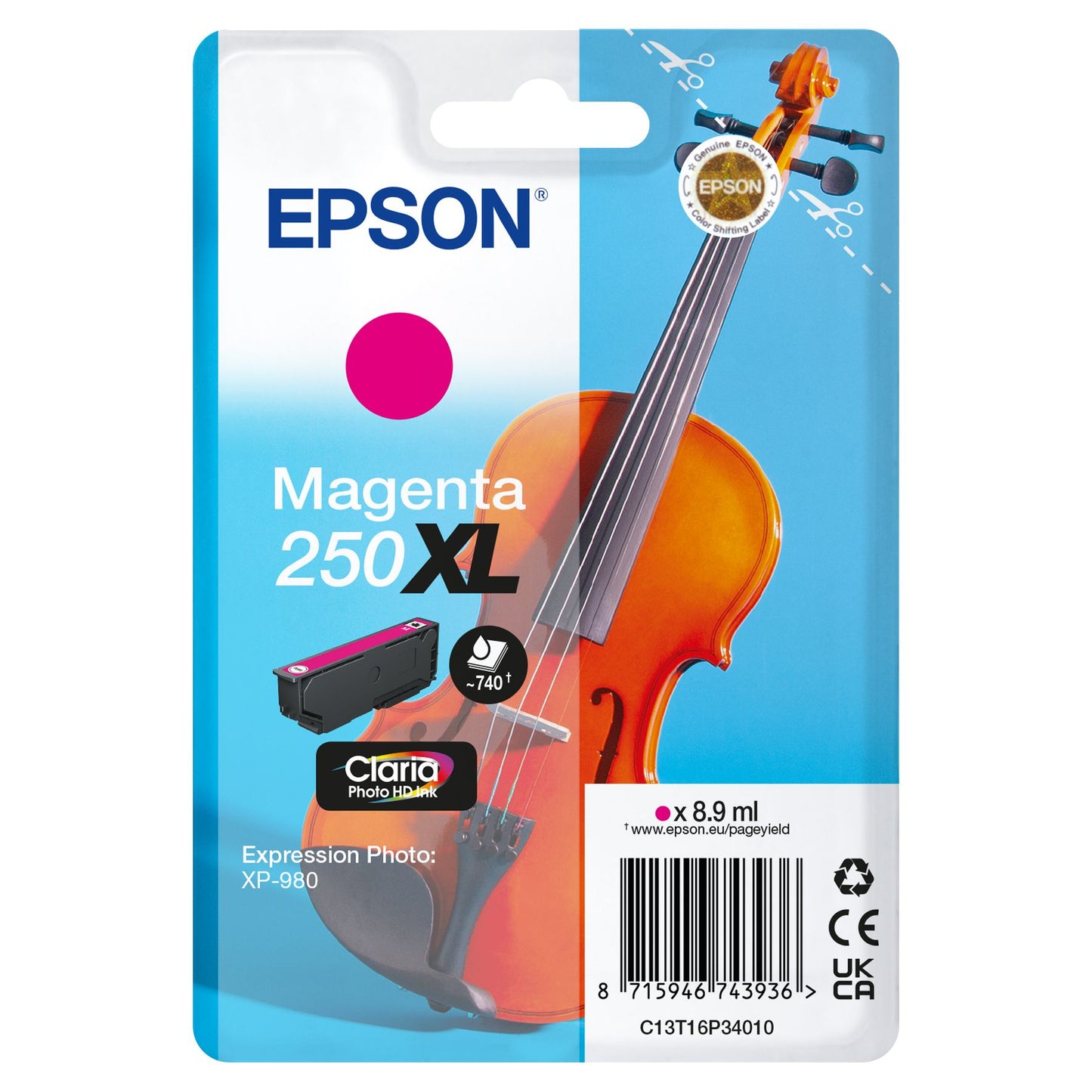 Epson - Inktcartridge 250xl t16p34 rood