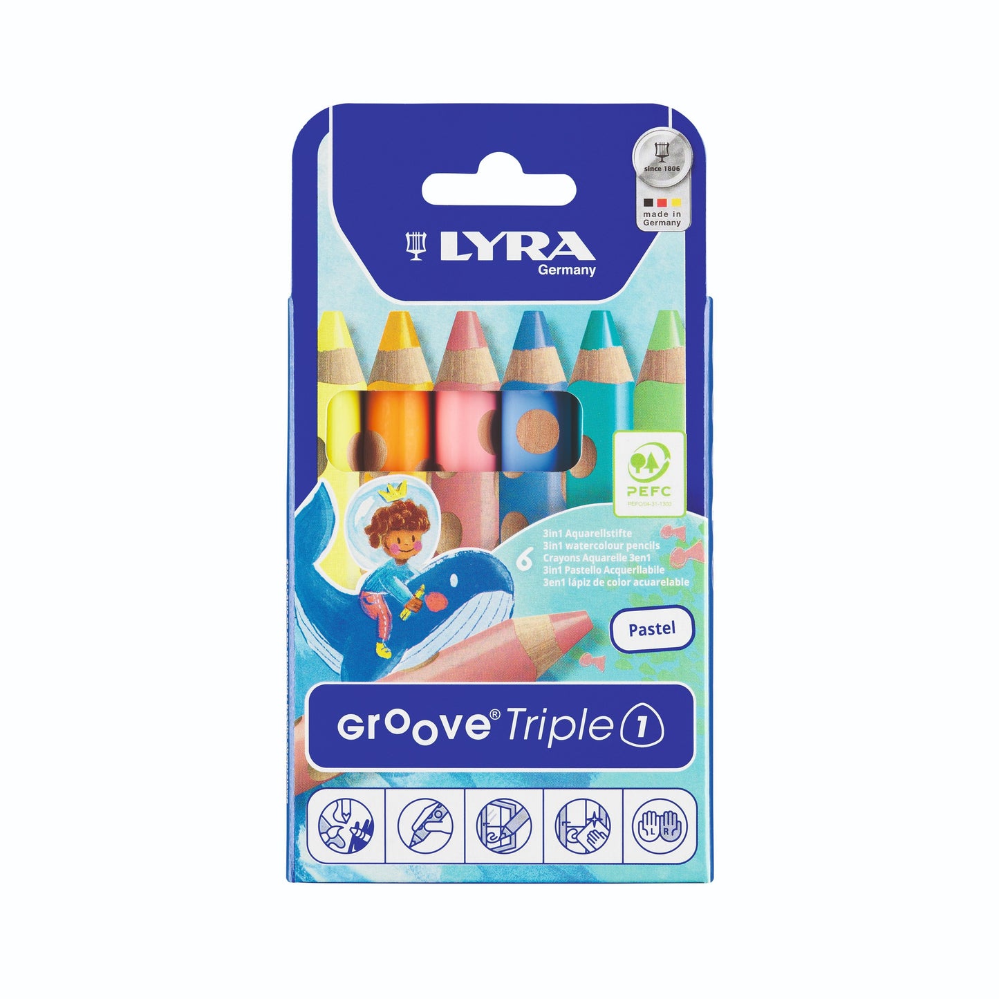 LYRA - Kleurpotlood groove triple one 6st pastel