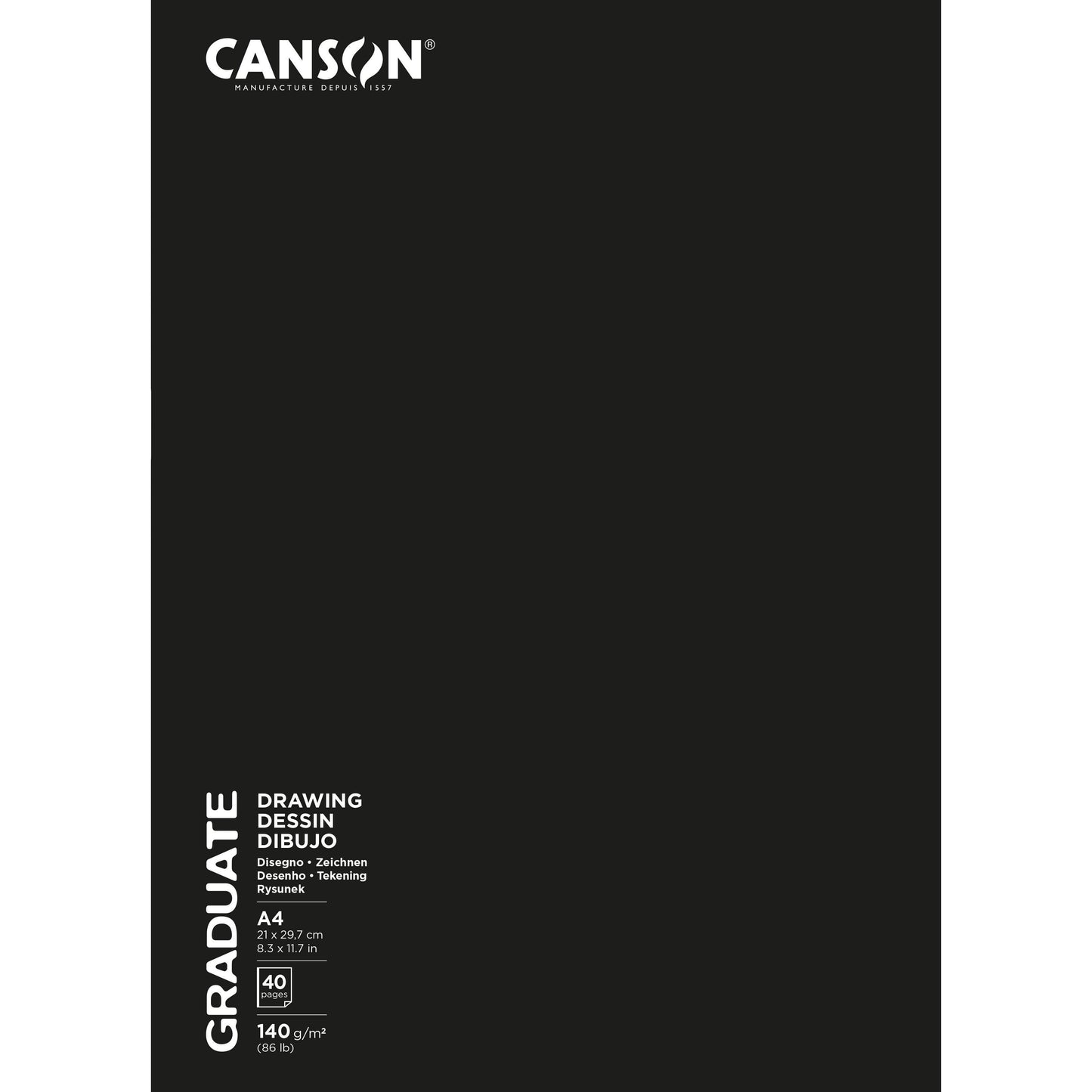 Canson - Schetsboek graduate 20vel 140gr a4 wit