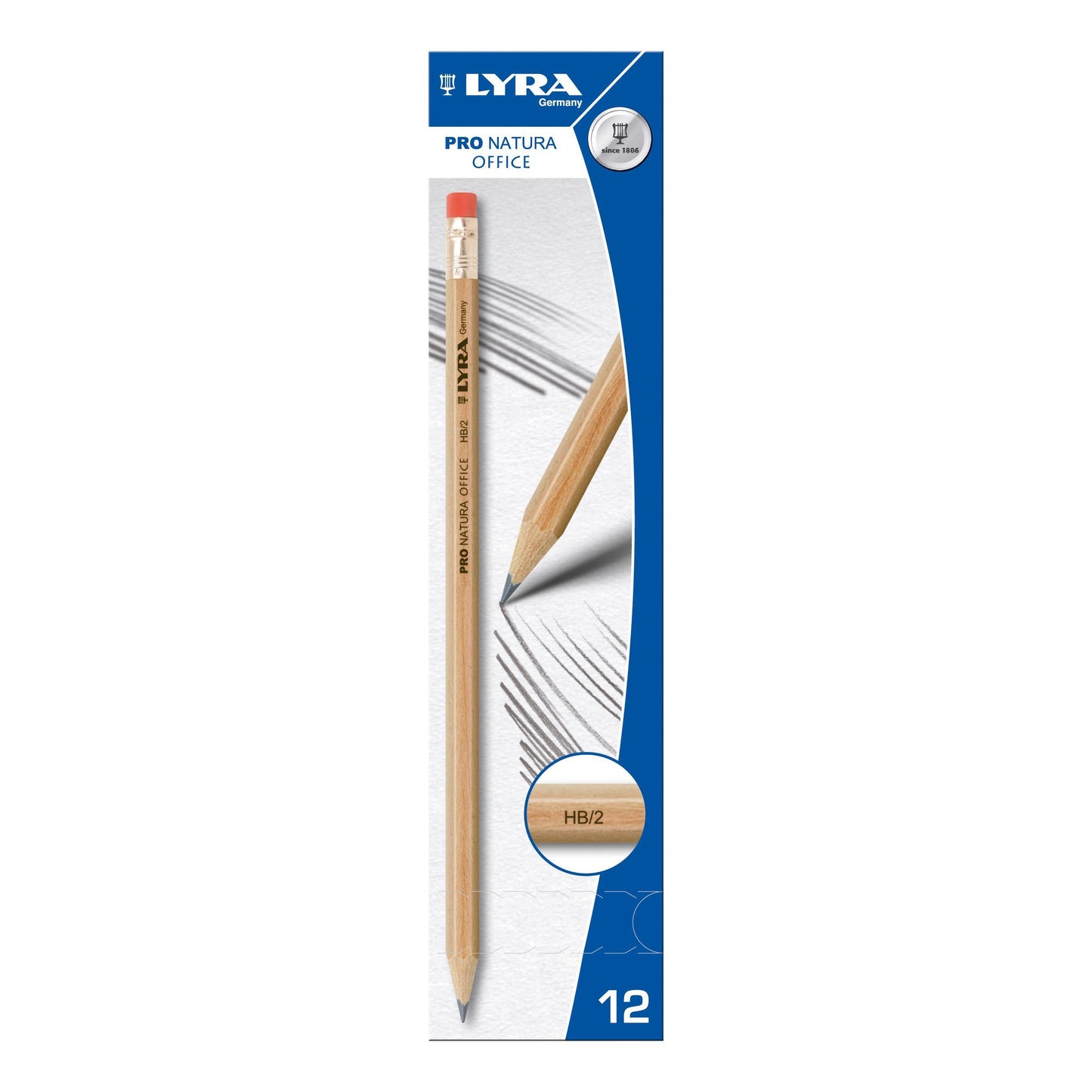 LYRA - Grafietpotlood pro natura office hb 12 stuks