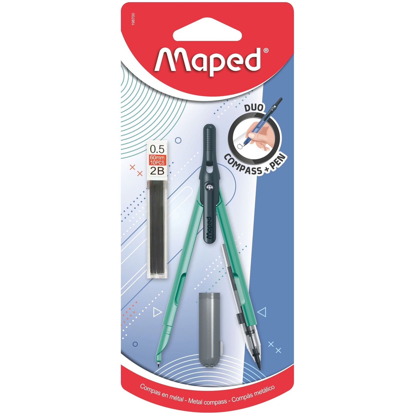Maped - Penpasser 3delig assorti