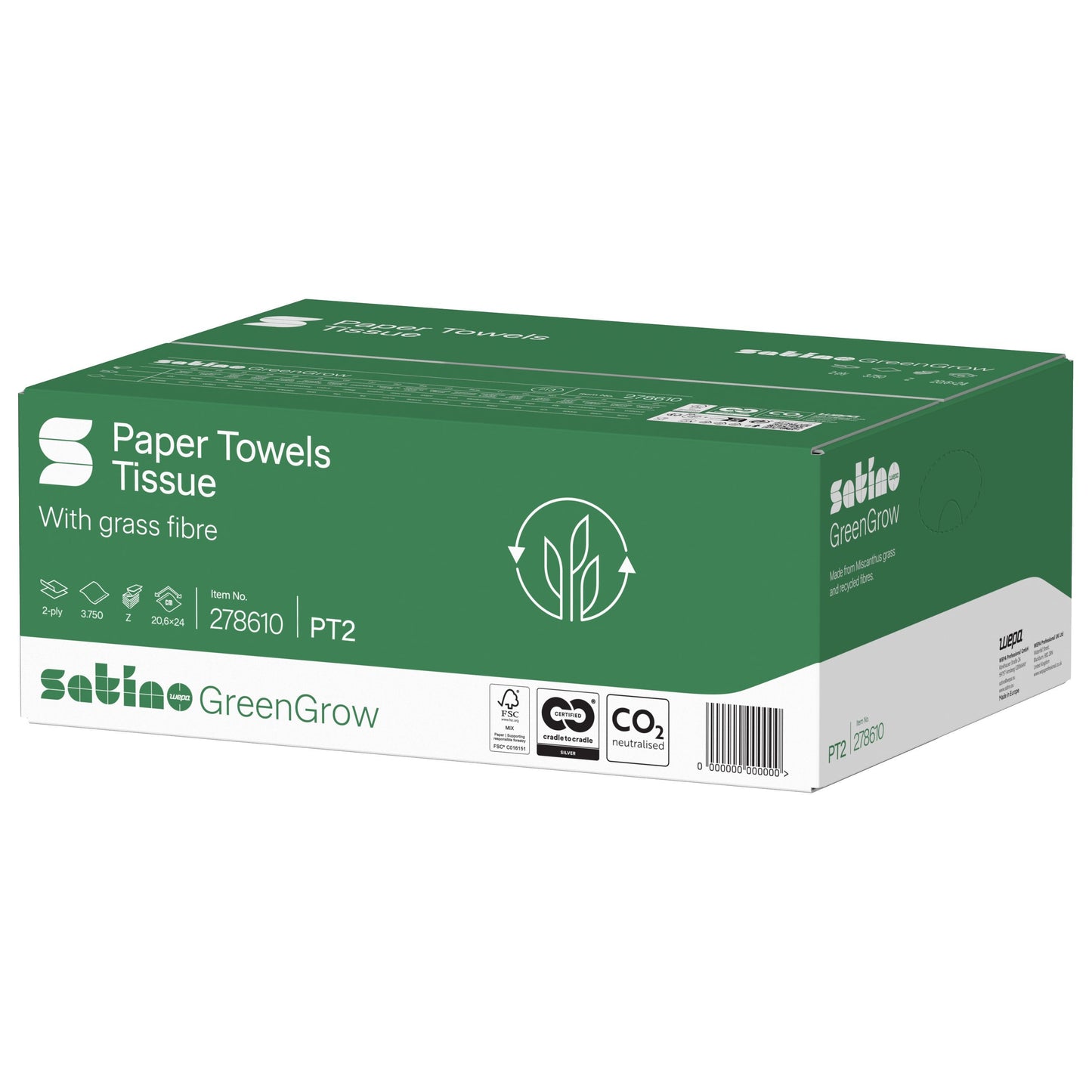 Satino - Handdoek pt2 greengrow 2laags 278610