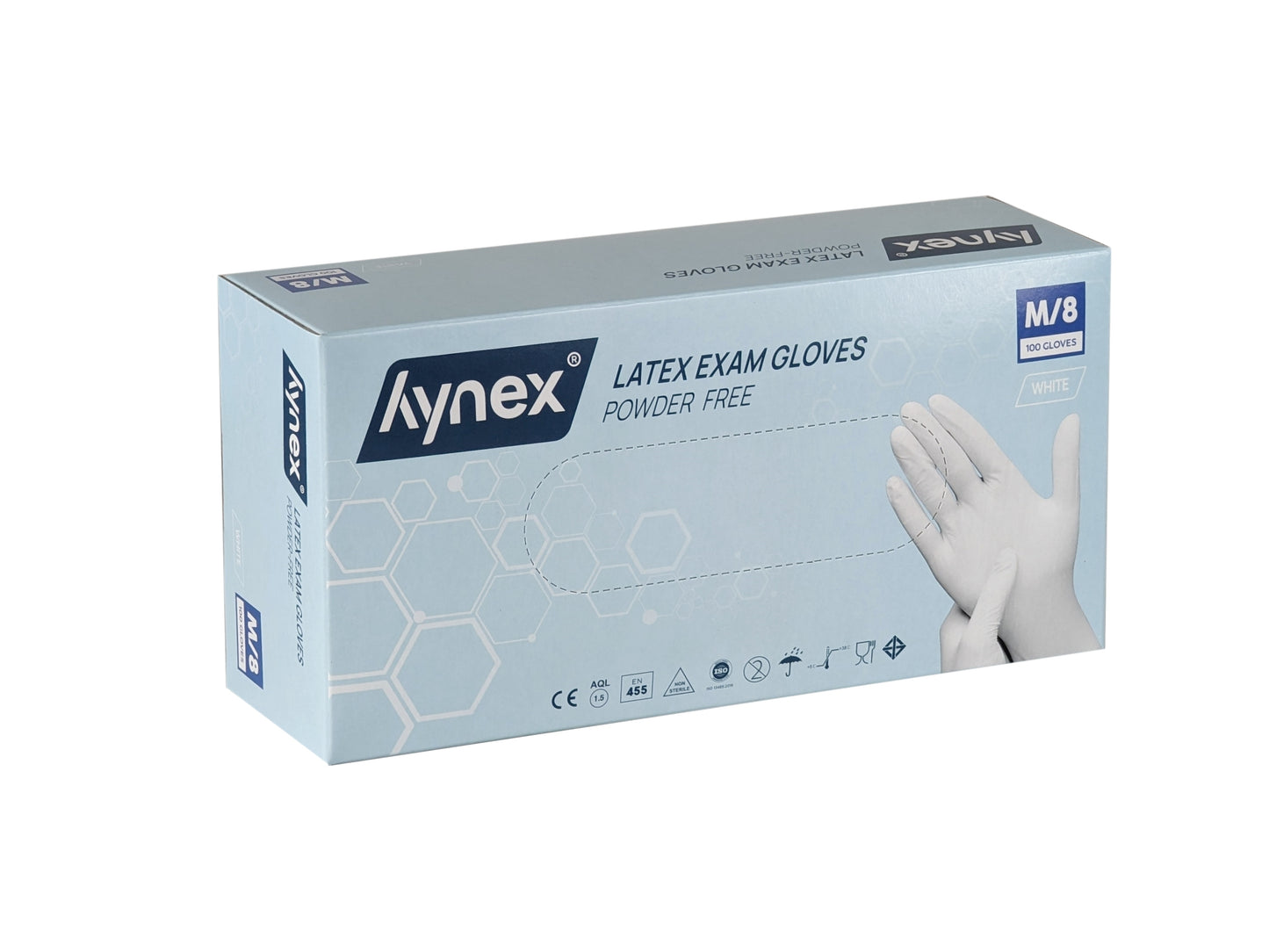Hynex - Handschoen latex m wit 5gr 100 stuks