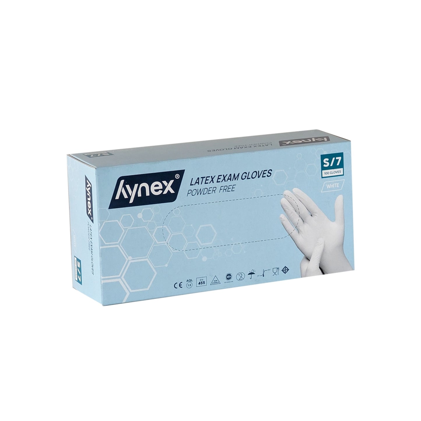 Hynex - Handschoen latex s wit 5gr 100 stuks
