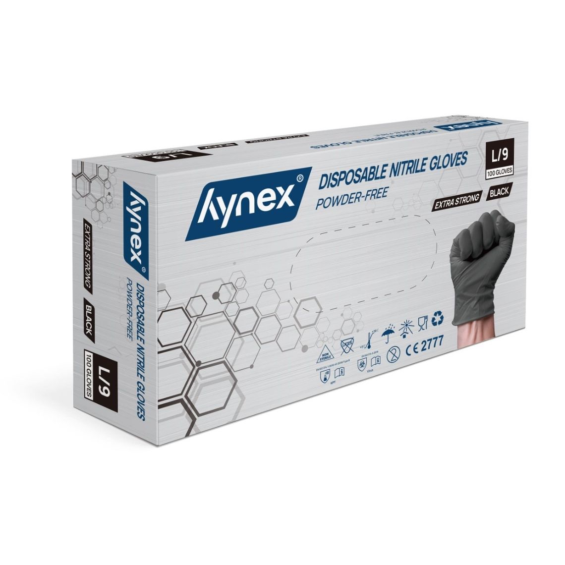 Hynex - Handschoen nitril l zwart 5gr 100 stuks