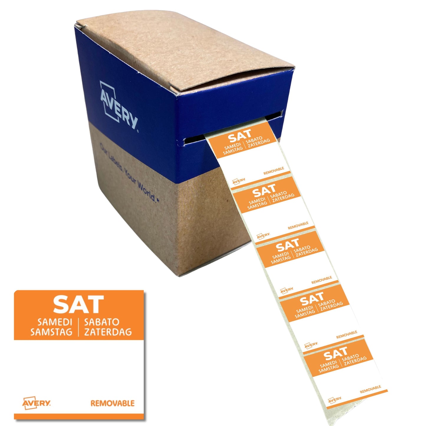 Avery - Etiket haccp zaterdag-oranje 25x25mm 1000st | 6 stuks