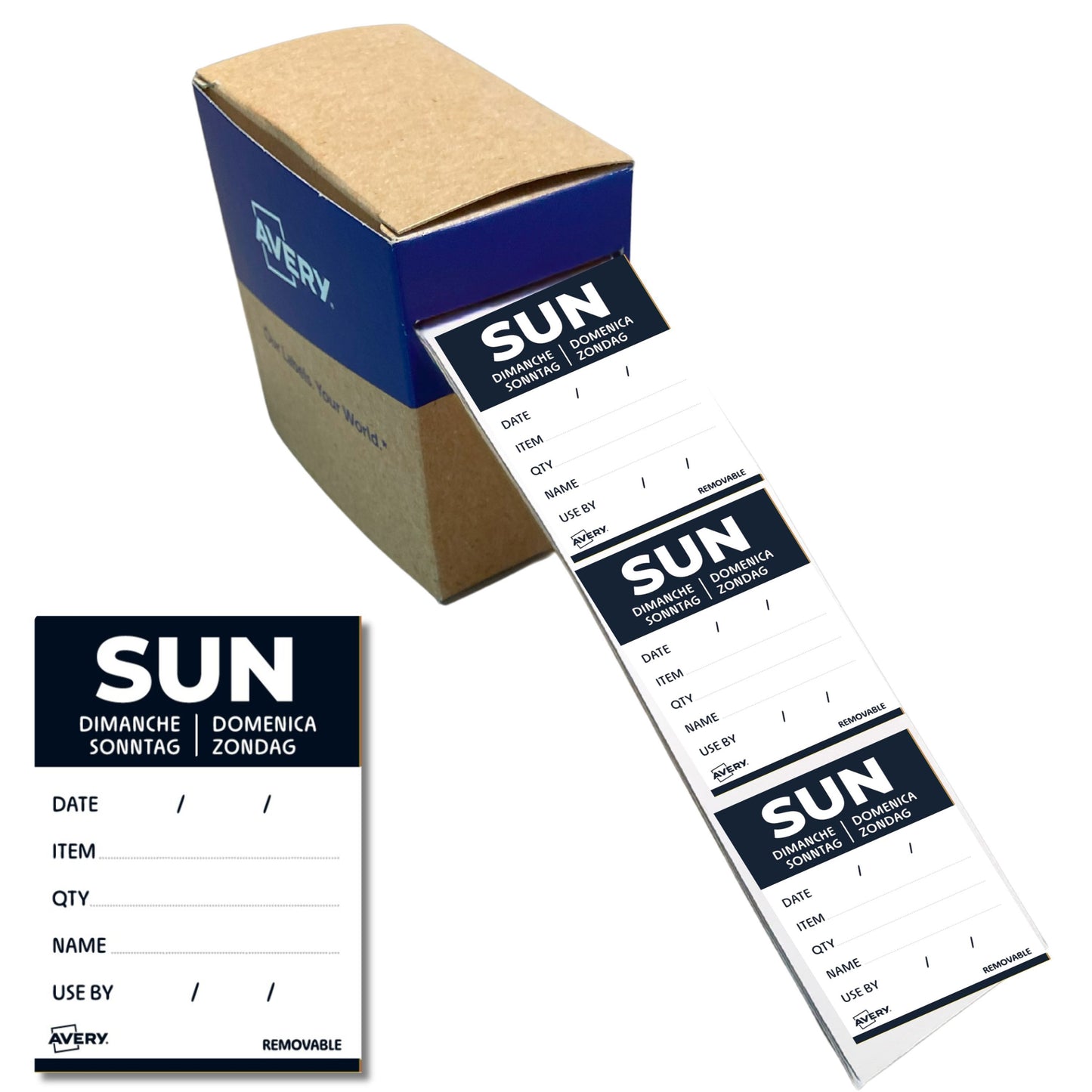 Avery - Etiket haccp zondag-zwart 40x56mm 500st | 6 stuks